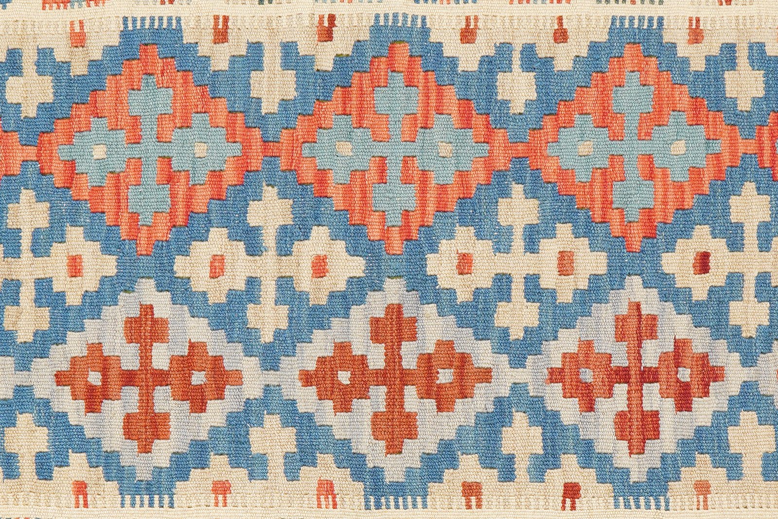 Kelim Gashgai — Handmade, 109x152 cm, Blue, 100% Virgin Wool | View 5
