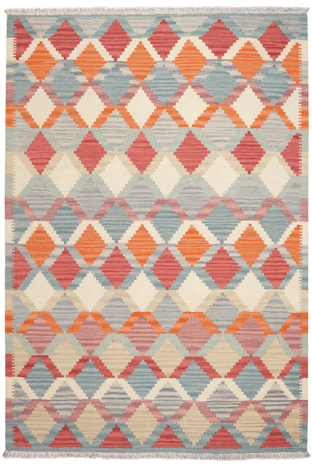 Kelim Gashgai — Handmade, 122x180 cm, Blue, 100% Virgin Wool | Main view