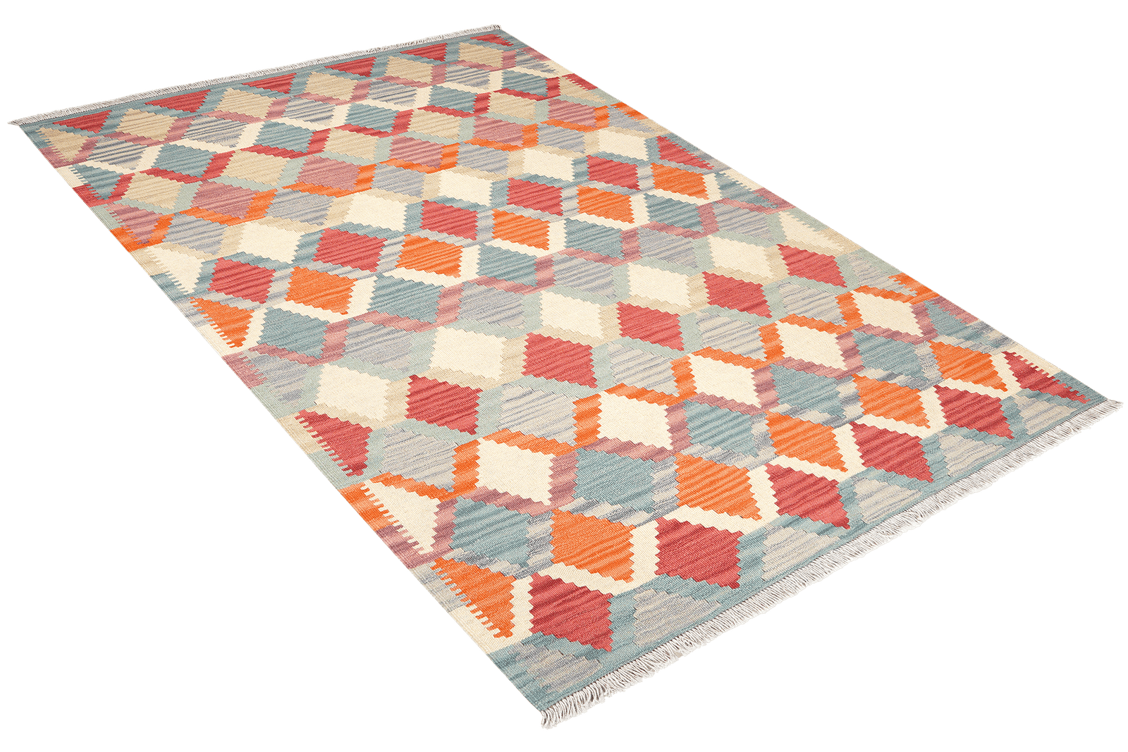 Kelim Gashgai — Handmade, 122x180 cm, Blue, 100% Virgin Wool | View 4