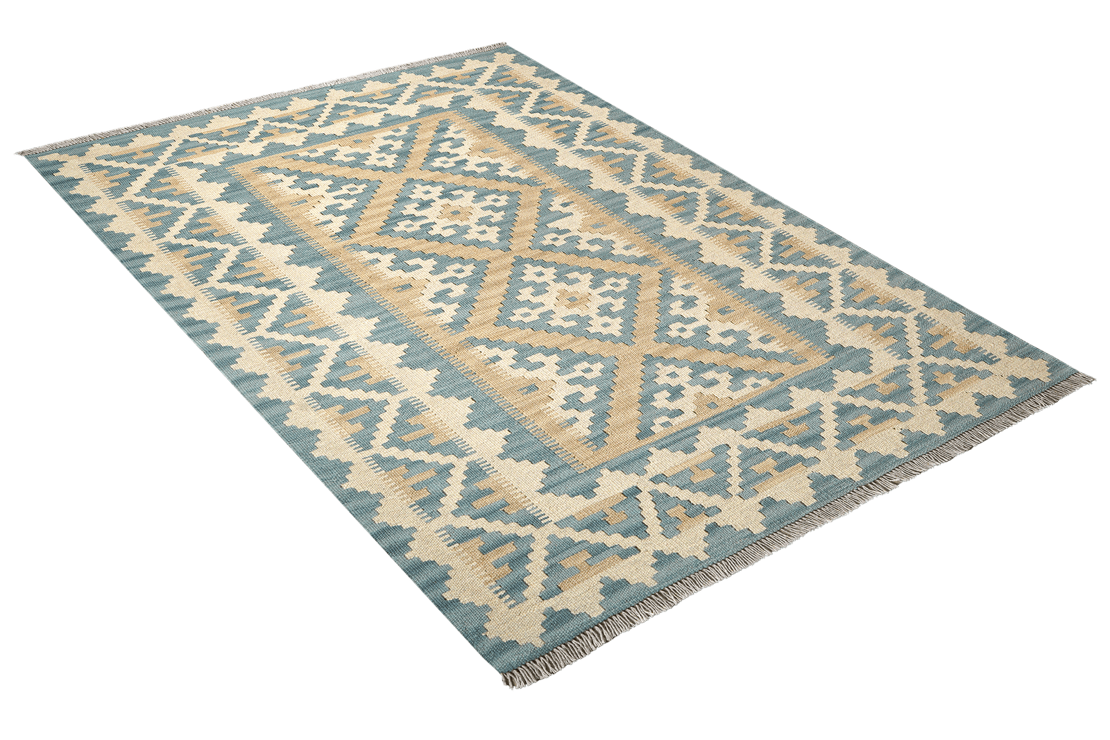 Kelim Gashgai — Handmade, 127x166 cm, Beige, 100% Virgin Wool | View 4