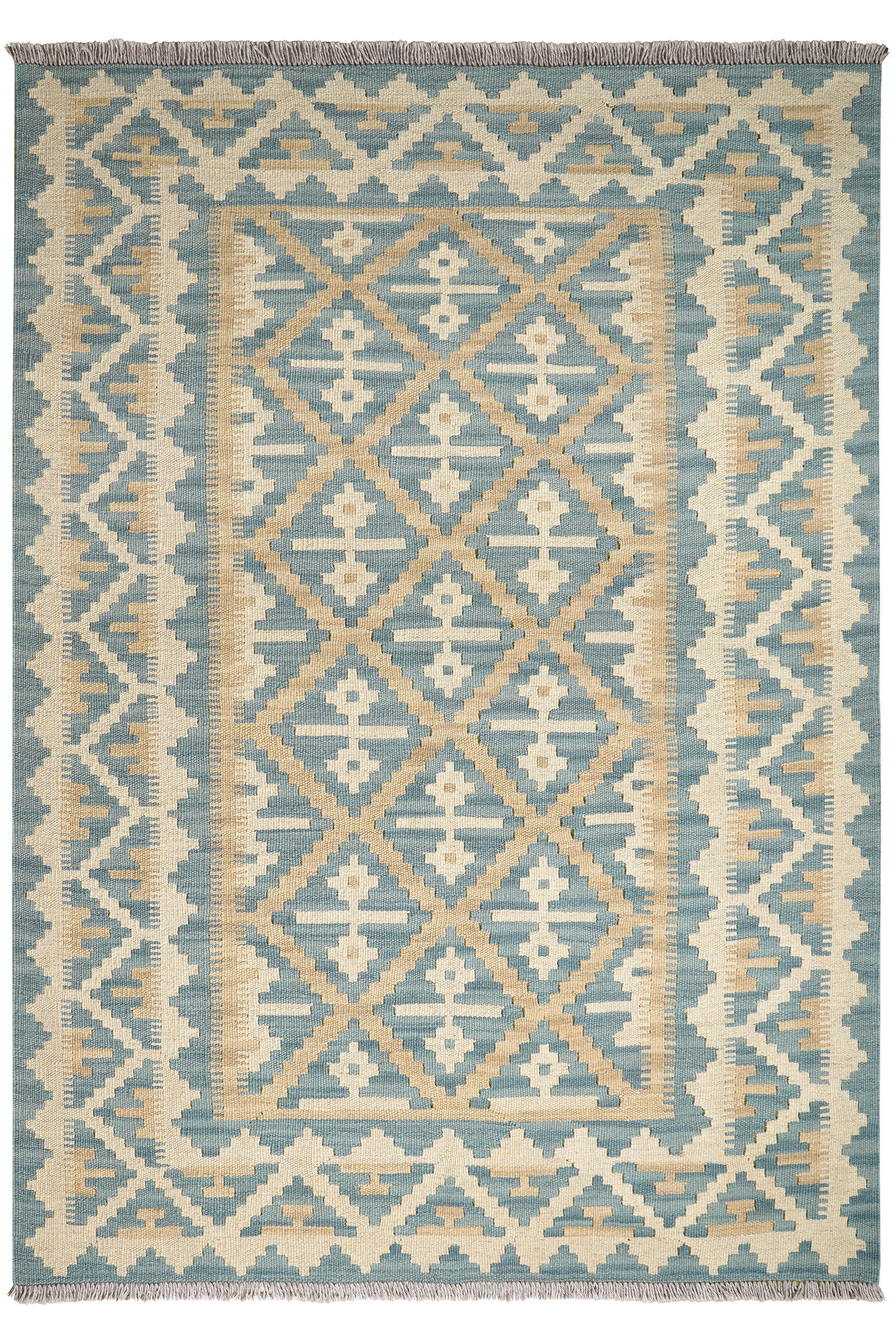 Kelim Gashgai — Handgefertigt, 179x126 cm, Beige, 100% Virgin Wool | Main view