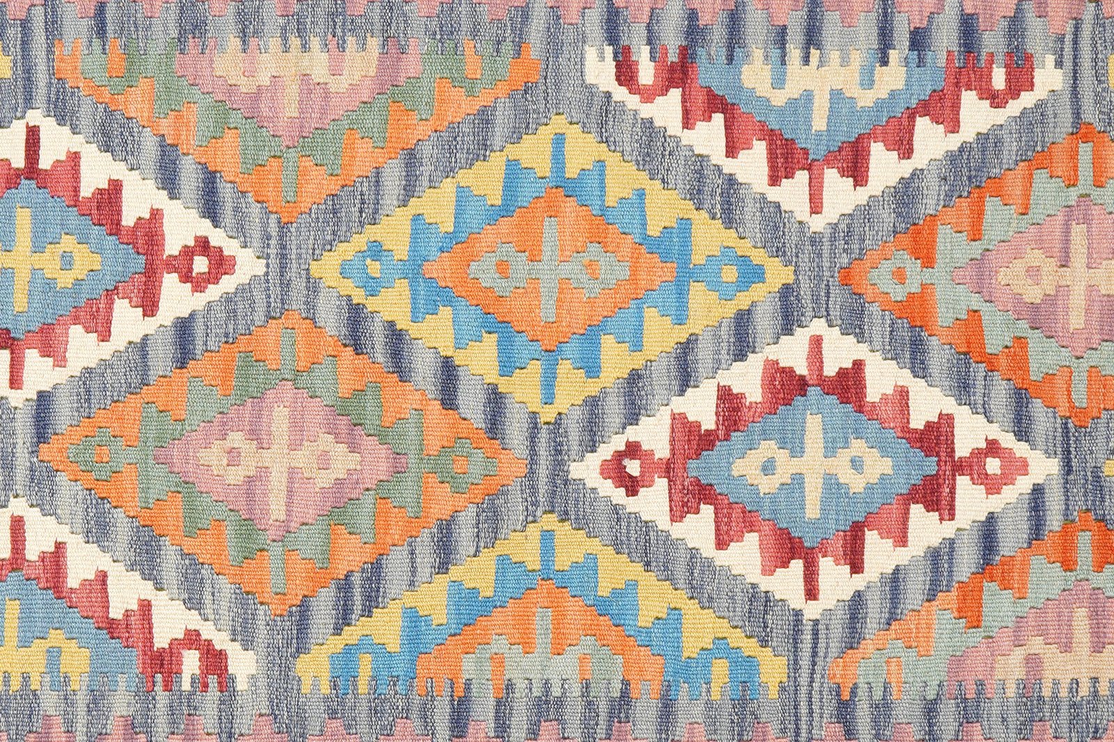 Kelim Gashgai — Handmade, 126x180 cm, Blue, 100% Virgin Wool | View 5