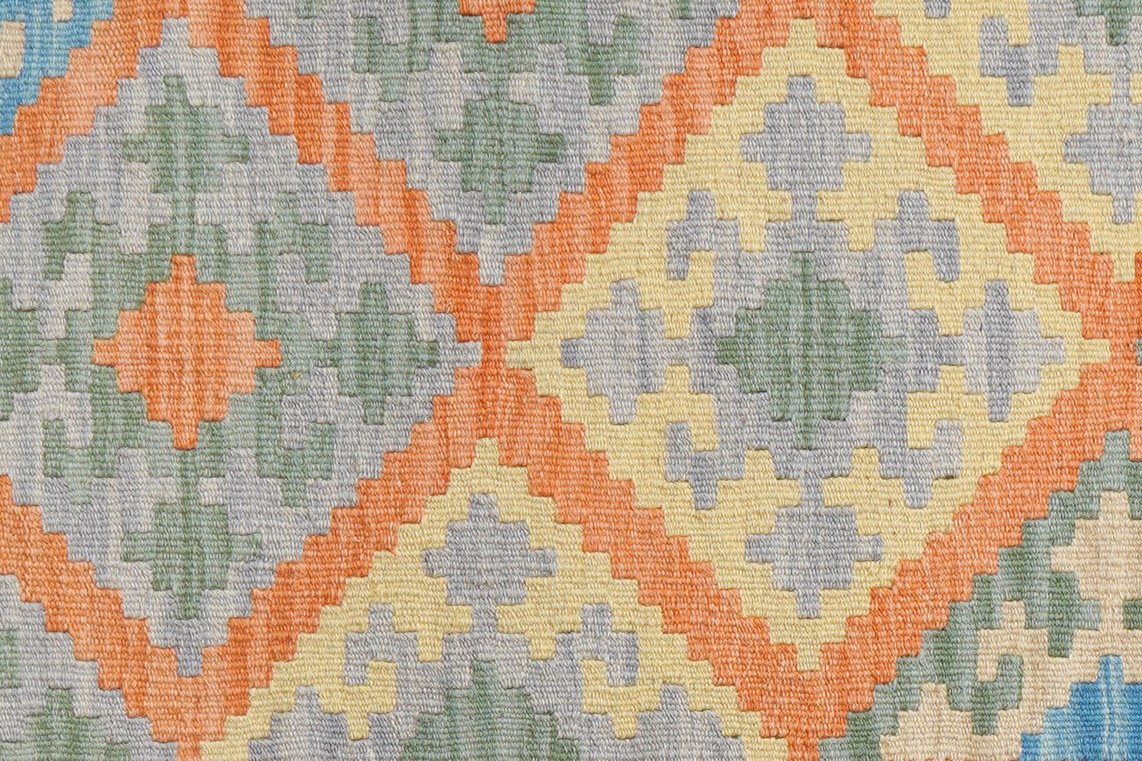 Kelim Gashgai — Handmade, 107x141 cm, Orange, 100% Virgin Wool | View 5
