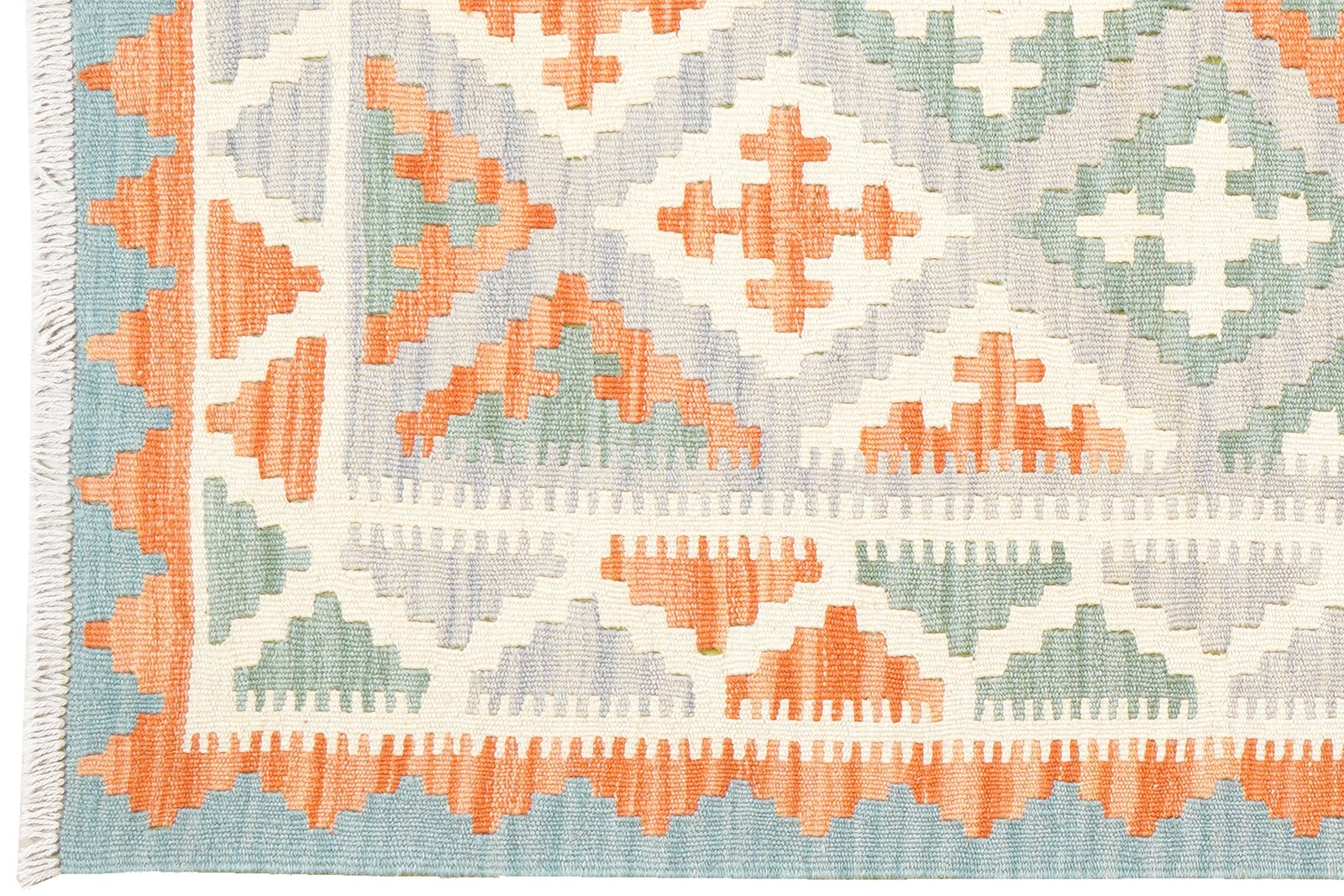 Kelim Gashgai — Handmade, 100x146 cm, Grey, 100% Virgin Wool | View 3