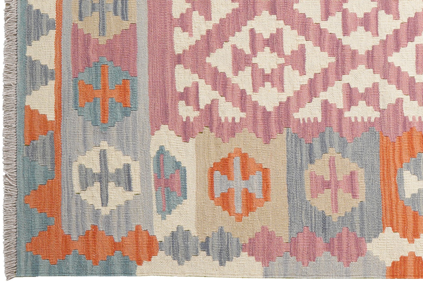 Kelim Gashgai — Handmade, 125x177 cm, Pink, 100% Virgin Wool | View 3