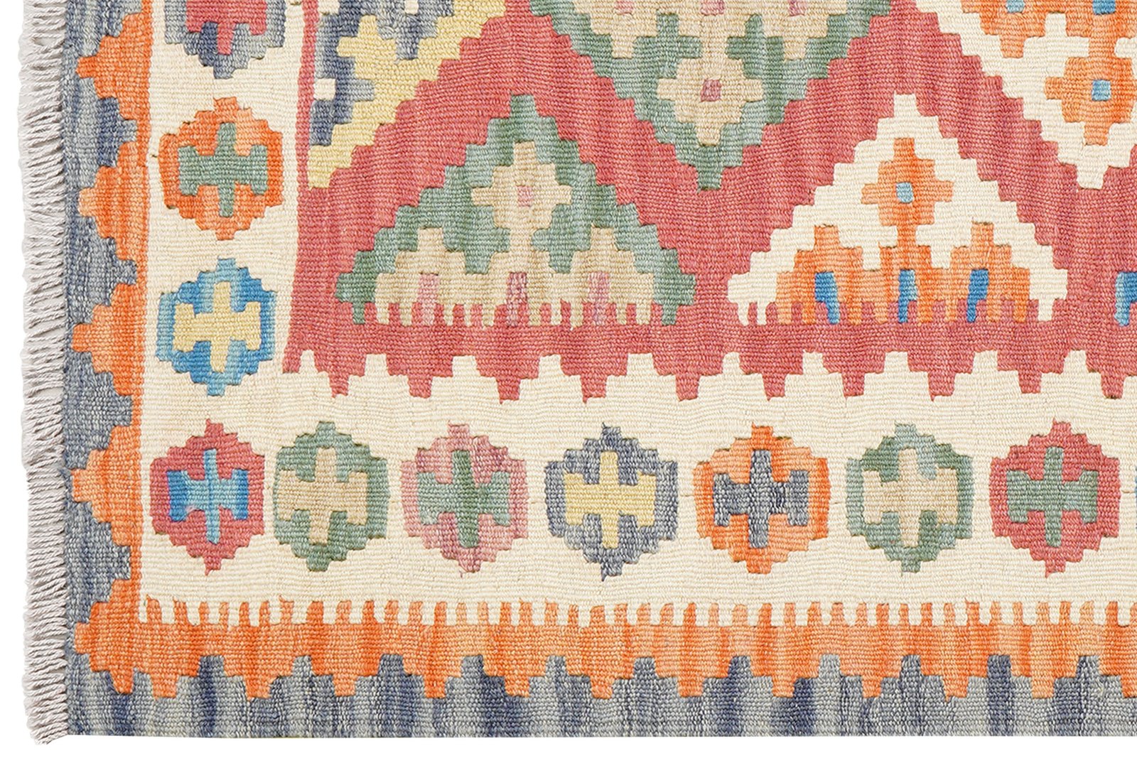 Kelim Gashgai — Handmade, 103x160 cm, Red, 100% Virgin Wool | View 3