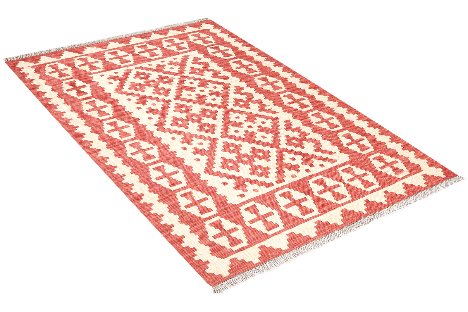 Kelim Gashgai — Handmade, 105x150 cm, Beige, 100% Virgin Wool | View 4