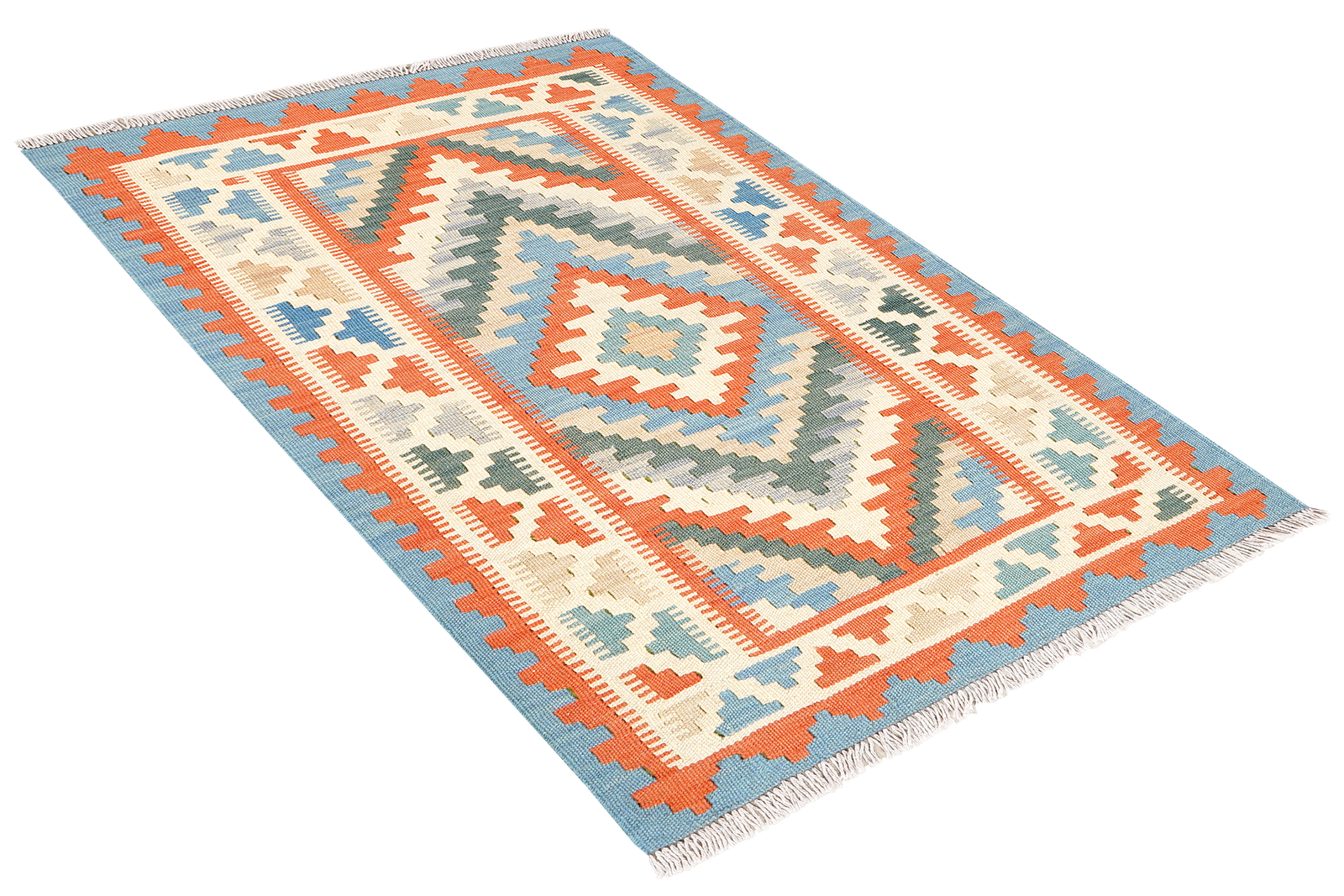 Kelim Gashgai — Handgefertigt, 123x81 cm, Beige, 100% Virgin Wool | View 5