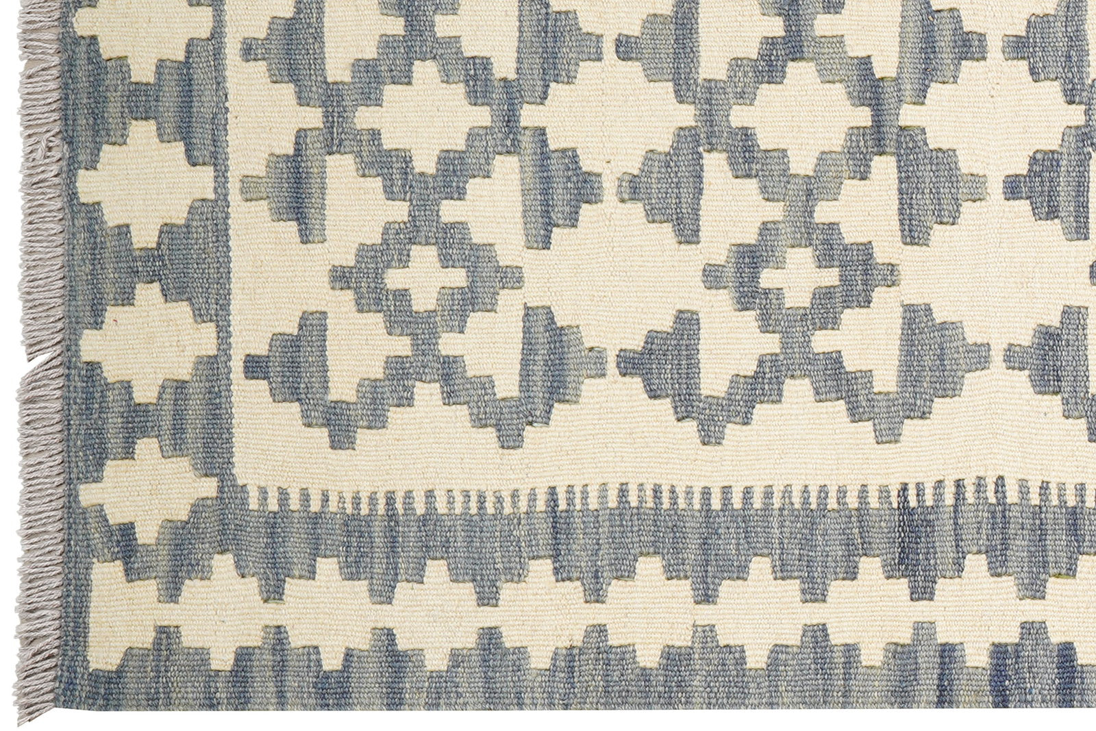 Kelim Gashgai — Handgefertigt, 256x85 cm, Grau, 100% Virgin Wool | View 4