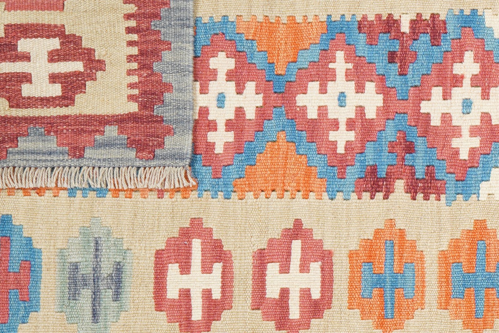 Kelim Gashgai — Handmade, 84x240 cm, Blue, 100% Virgin Wool | View 6