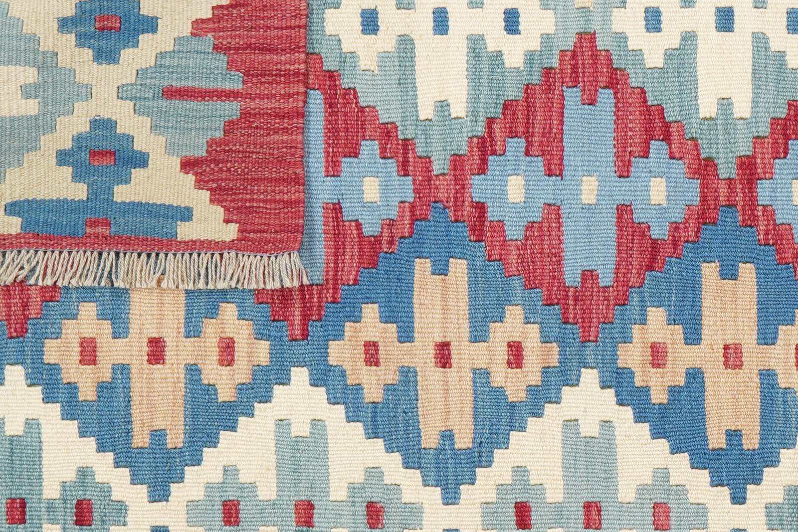 Kelim Gashgai — Handmade, 156x197 cm, Blue, 100% Virgin Wool | View 6