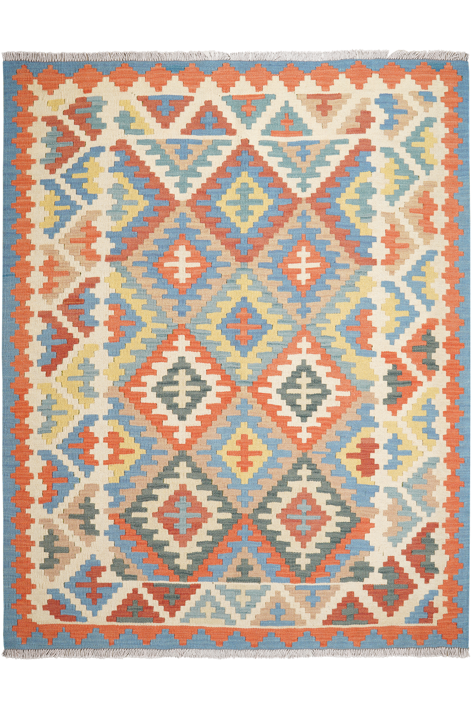 Kelim Gashgai — Handgefertigt, 192x151 cm, Beige, 100% Virgin Wool | Main view