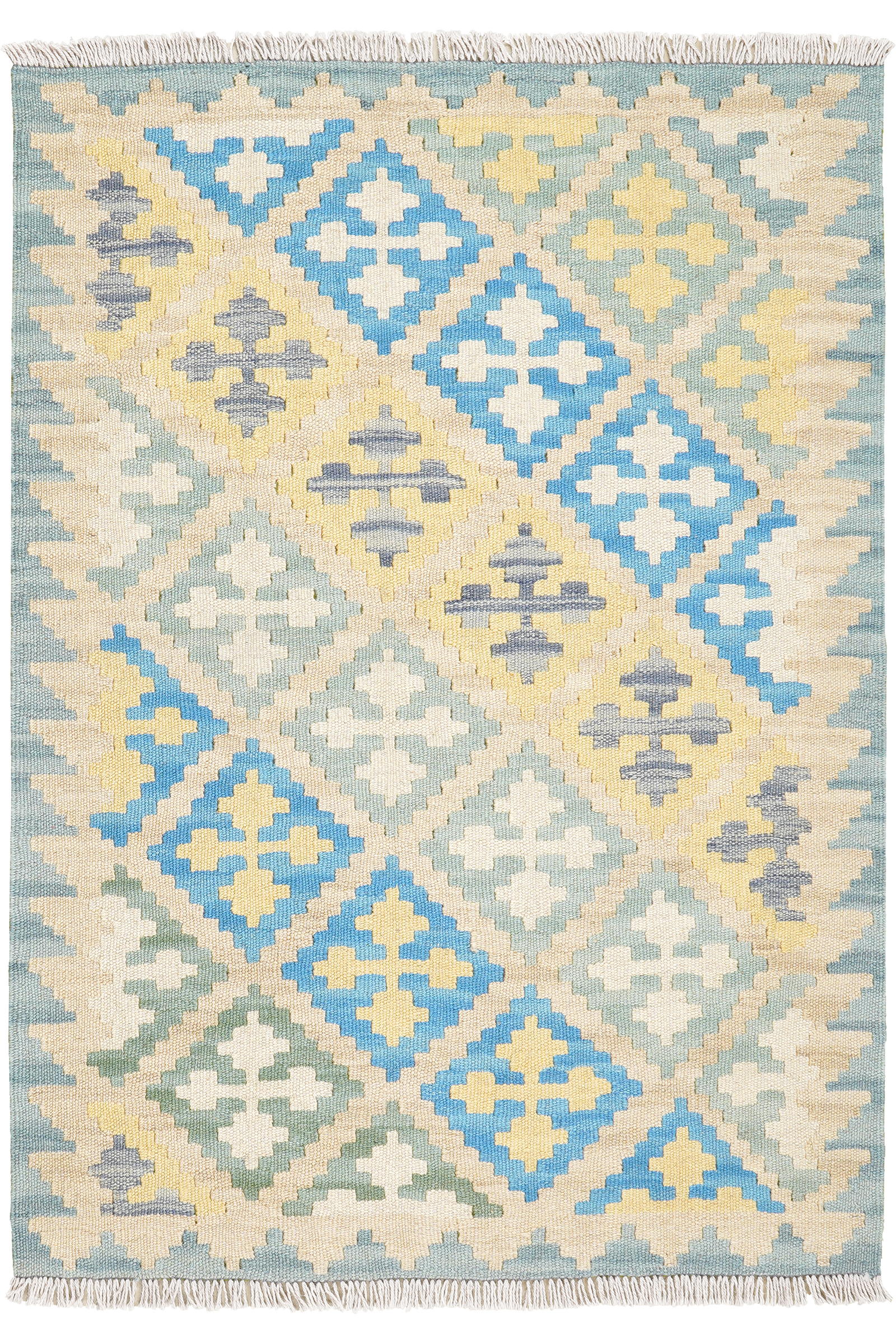 Kelim Gashgai — Handgefertigt, 115x82 cm, Beige, 100% Virgin Wool | Main view