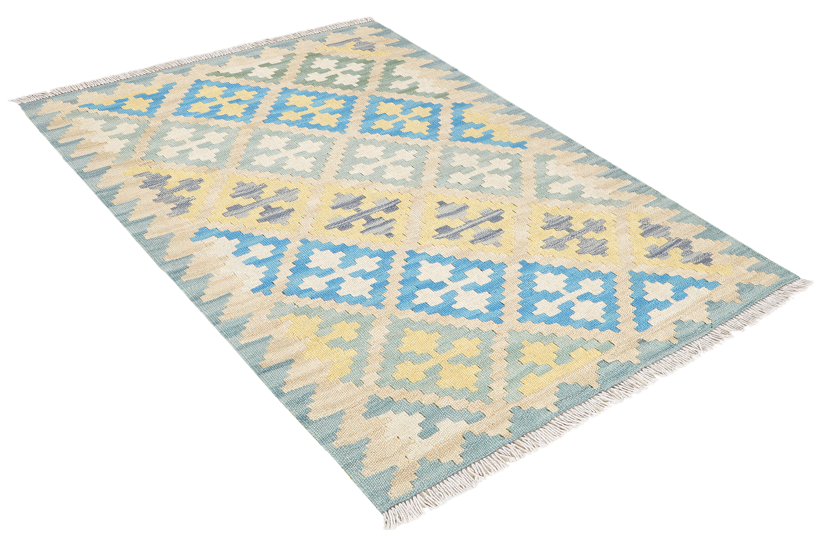 Kelim Gashgai — Handgefertigt, 115x82 cm, Beige, 100% Virgin Wool | View 5