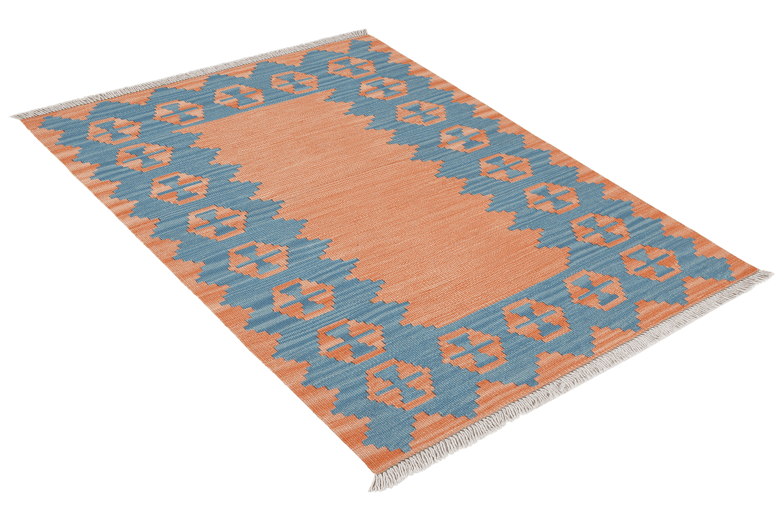 Kelim Gashgai — Handmade, 84x126 cm, Orange, 100% Virgin Wool | View 4