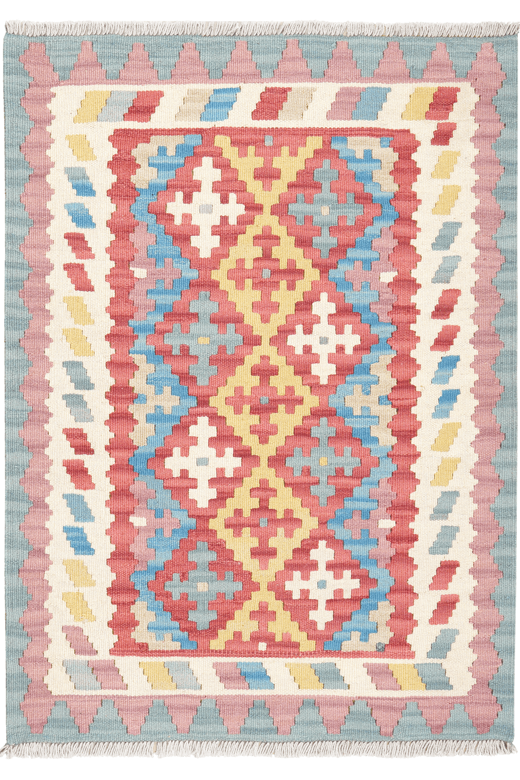 Kelim Gashgai — Handmade, 85x119 cm, Red, 100% Virgin Wool | Main view