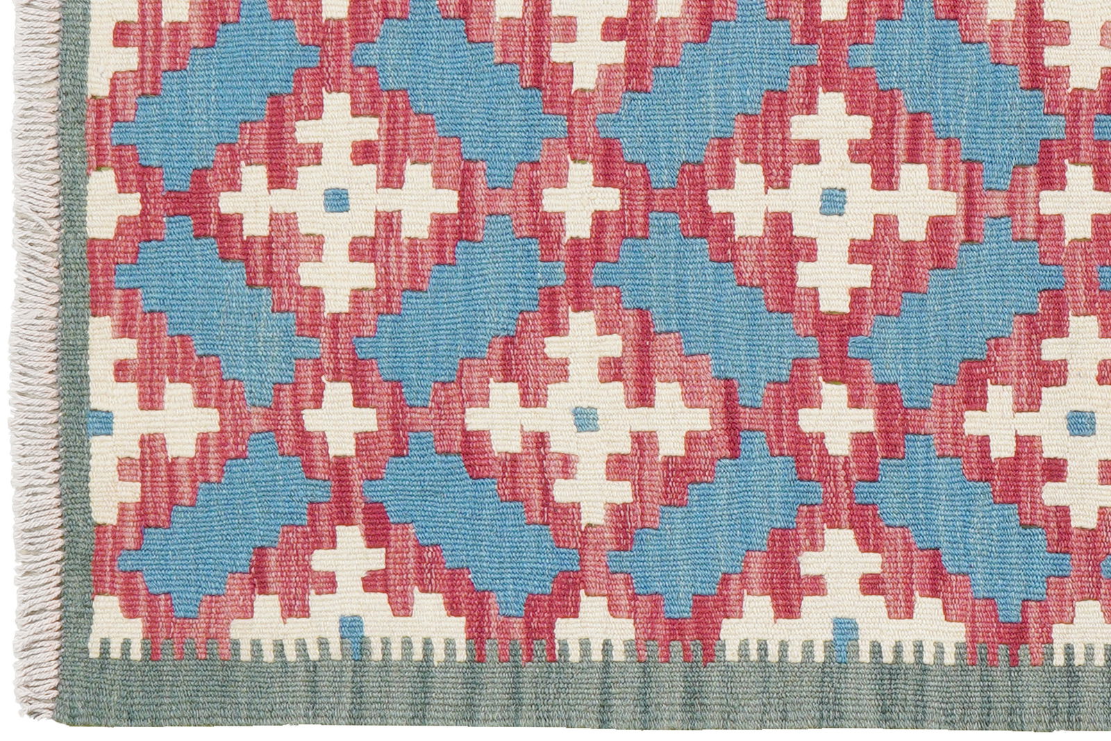 Kelim Gashgai — Handgefertigt, 122x85 cm, Blau, 100% Virgin Wool | View 4