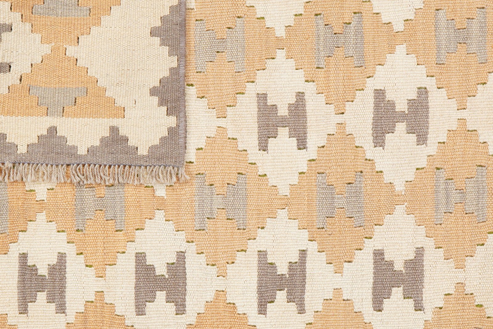 Kelim Gashgai — Handmade, 117x175 cm, Beige, 100% Virgin Wool | View 6