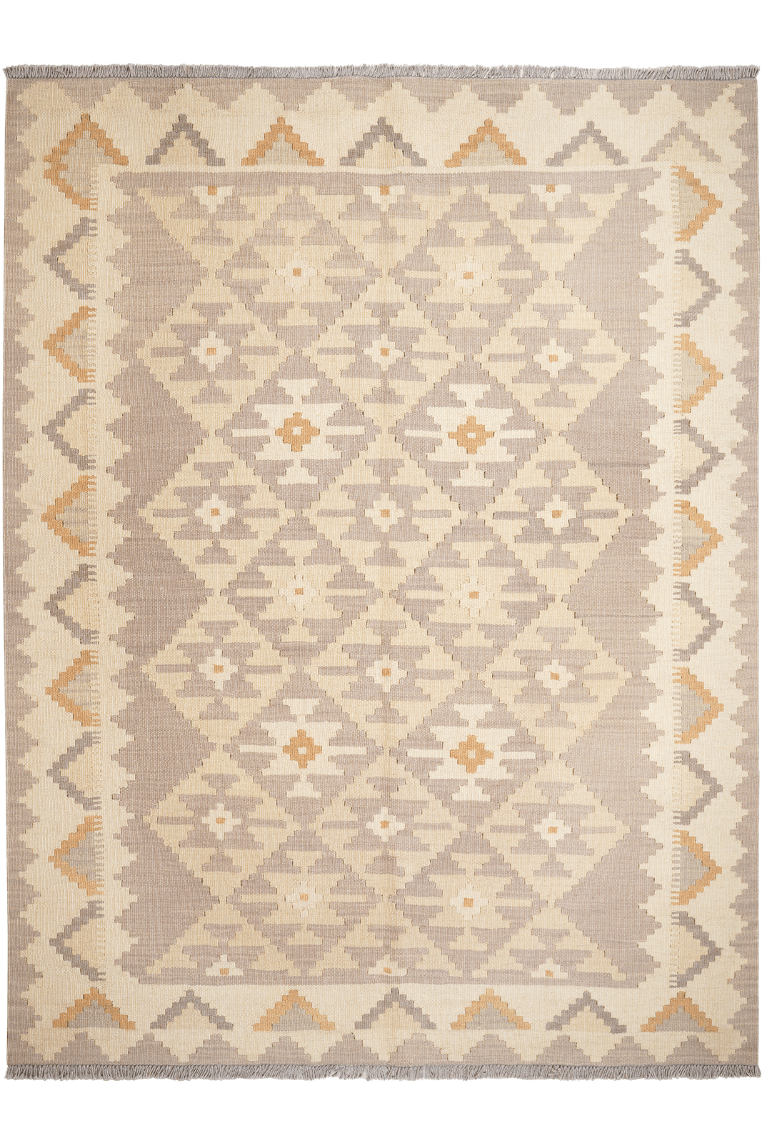 Kelim Gashgai — Handmade, 171x228 cm, Beige, 100% Virgin Wool | Main view