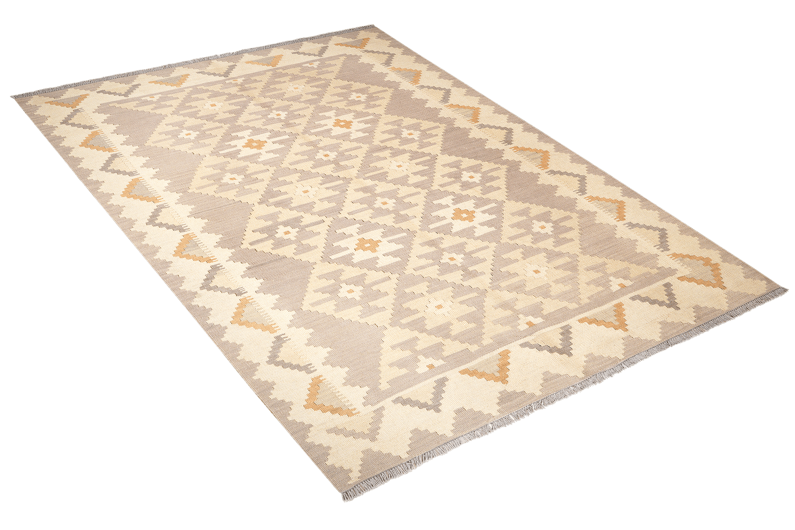 Kelim Gashgai — Handmade, 171x228 cm, Beige, 100% Virgin Wool | View 4