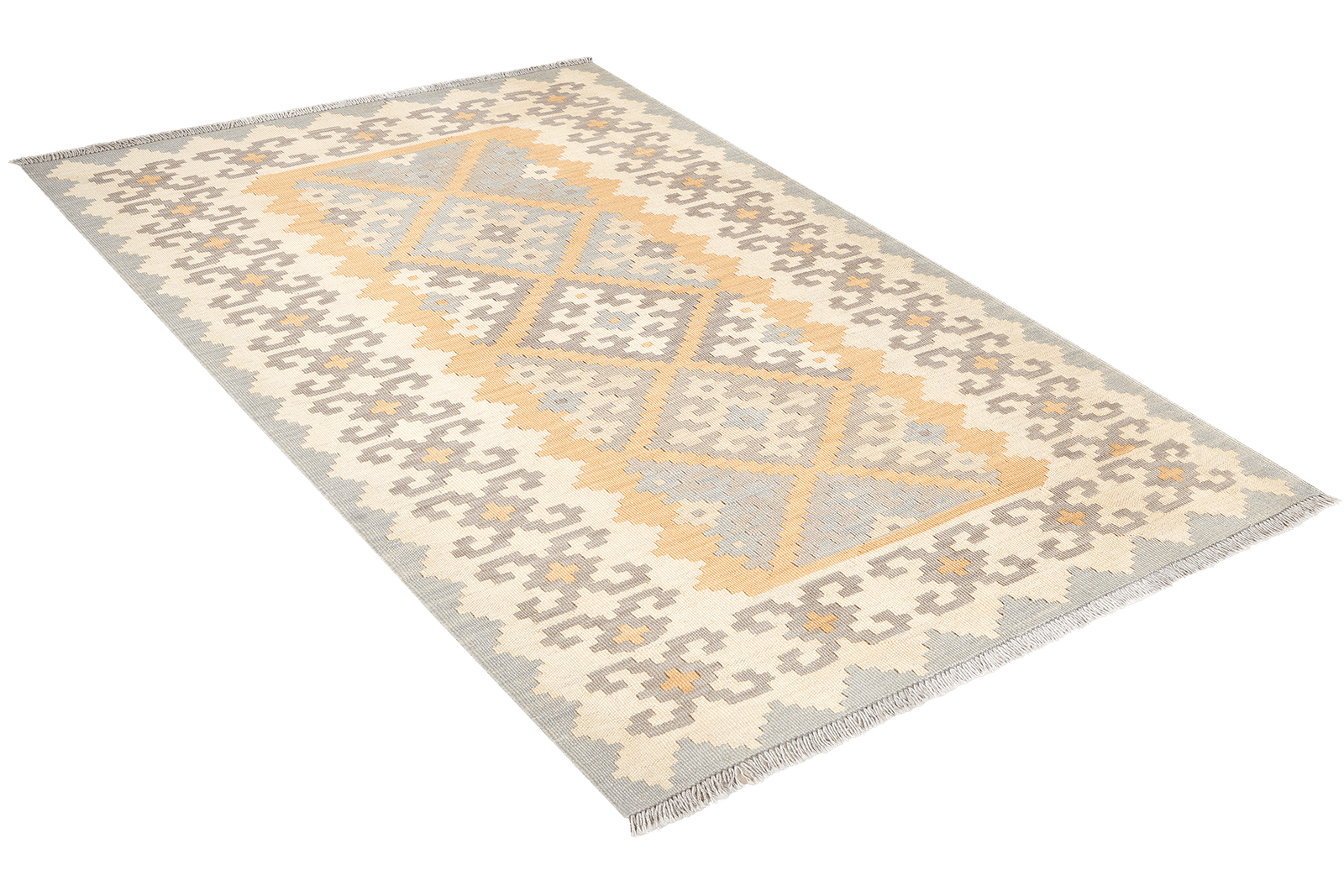 Kelim Gashgai — Handmade, 118x178 cm, Yellow, 100% Virgin Wool | View 4