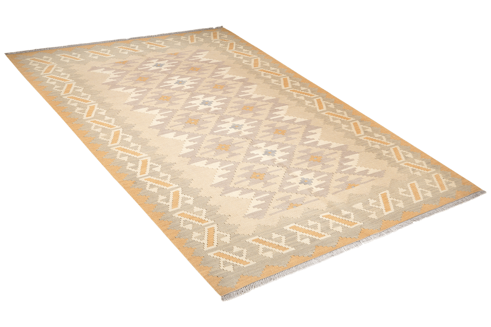 Kelim Gashgai — Handmade, 172x240 cm, Beige, 100% Virgin Wool | View 4