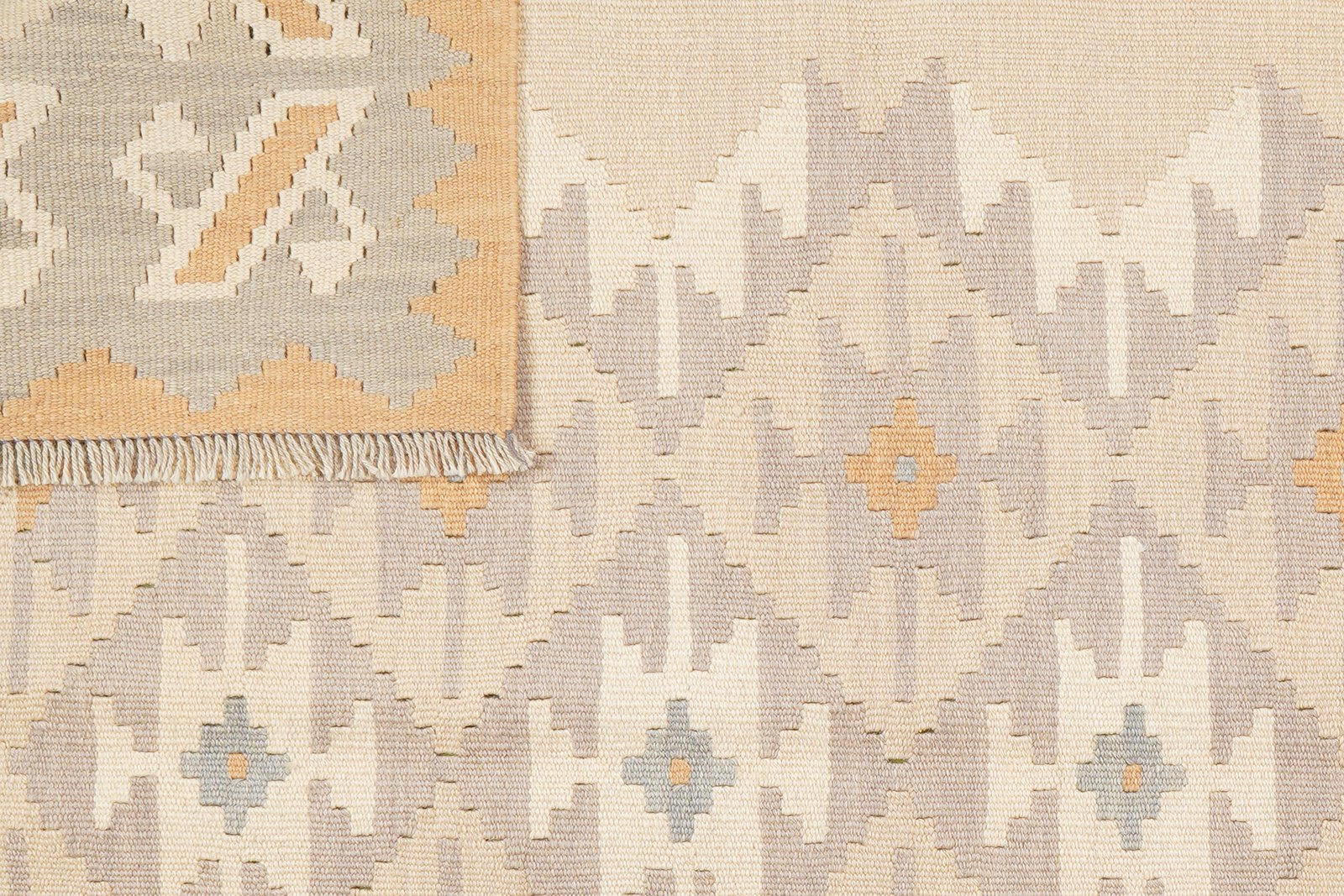 Kelim Gashgai — Handmade, 172x240 cm, Beige, 100% Virgin Wool | View 6