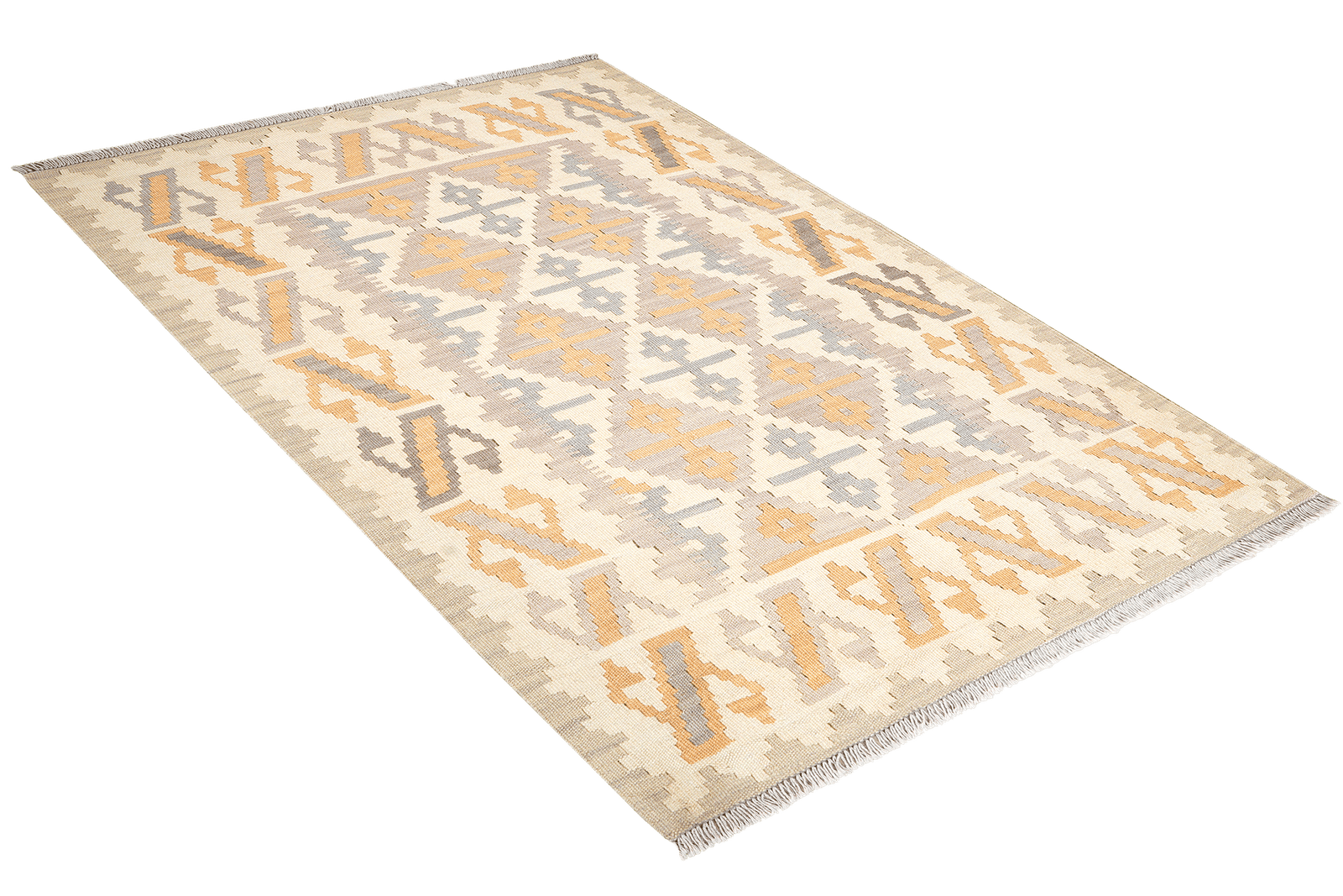 Kelim Gashgai — Handmade, 125x175 cm, Beige, 100% Virgin Wool | View 4