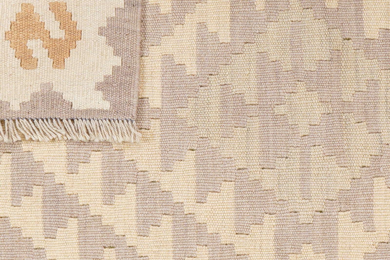 Kelim Gashgai — Handmade, 104x147 cm, Grey, 100% Virgin Wool | View 6