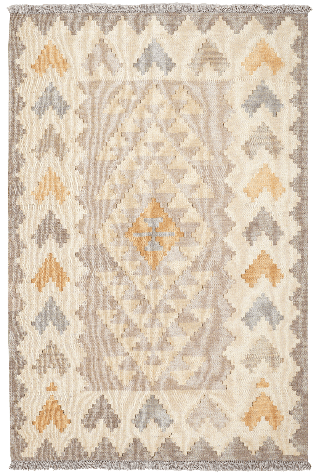 Kelim Gashgai — Handmade, 100x150 cm, Grey, 100% Virgin Wool | Main view