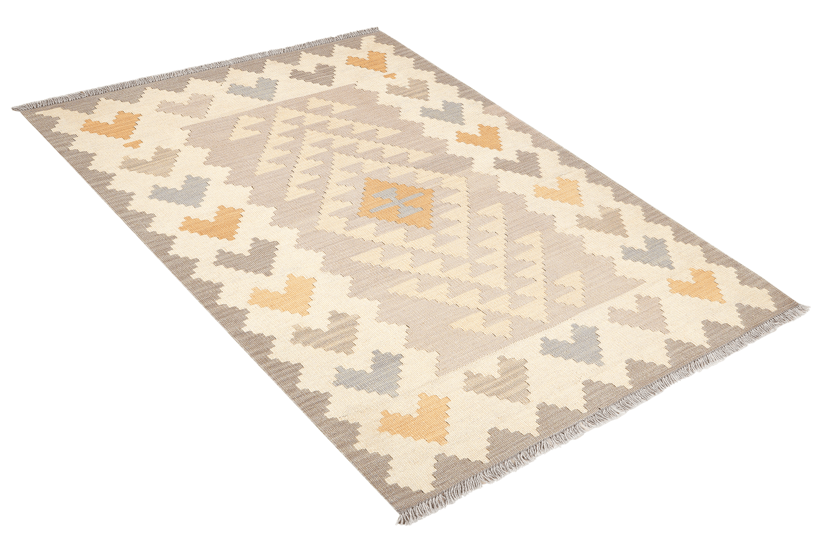 Kelim Gashgai — Handmade, 100x150 cm, Grey, 100% Virgin Wool | View 4