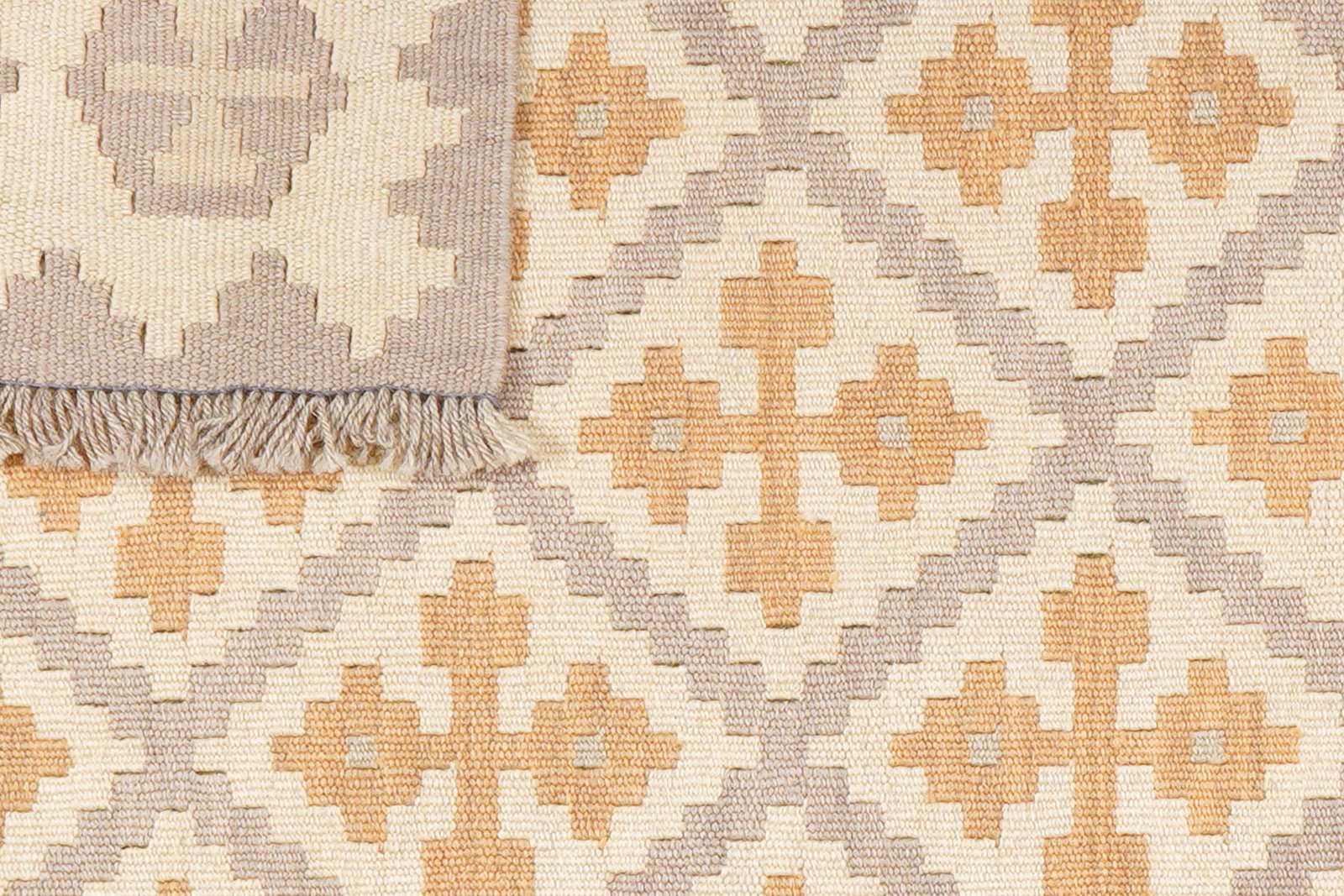Kelim Gashgai — Handmade, 105x143 cm, Grey, 100% Virgin Wool | View 6