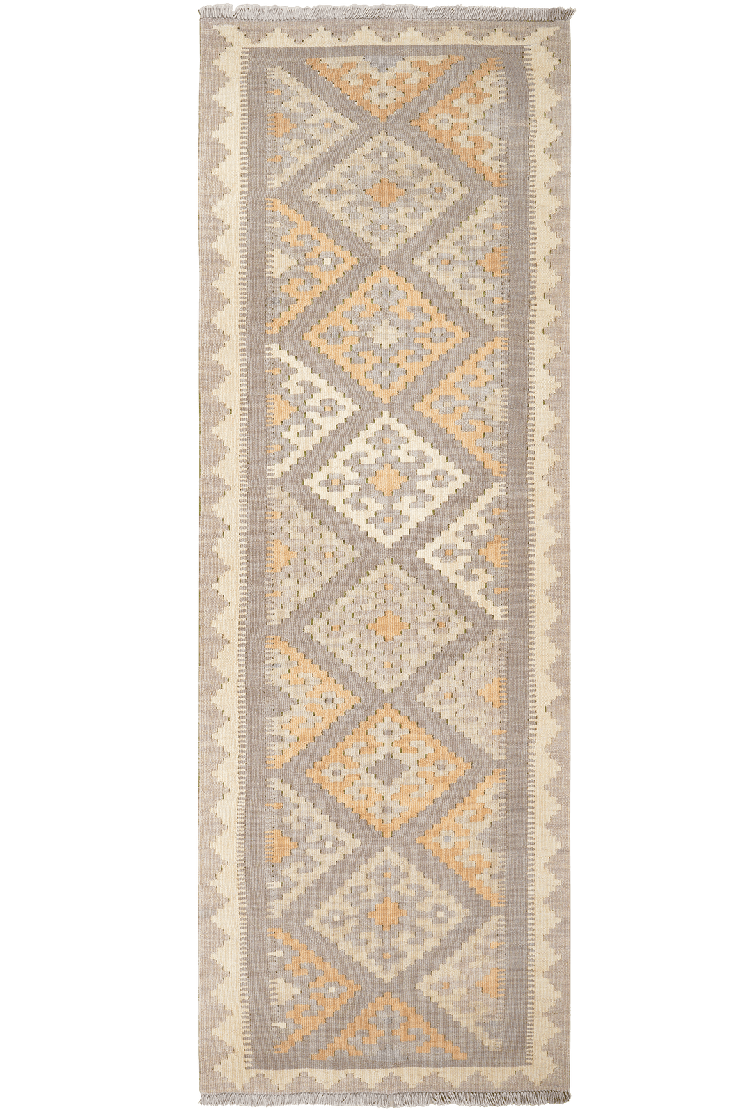 Kelim Gashgai — Handmade, 81x239 cm, Grey, 100% Virgin Wool | Main view