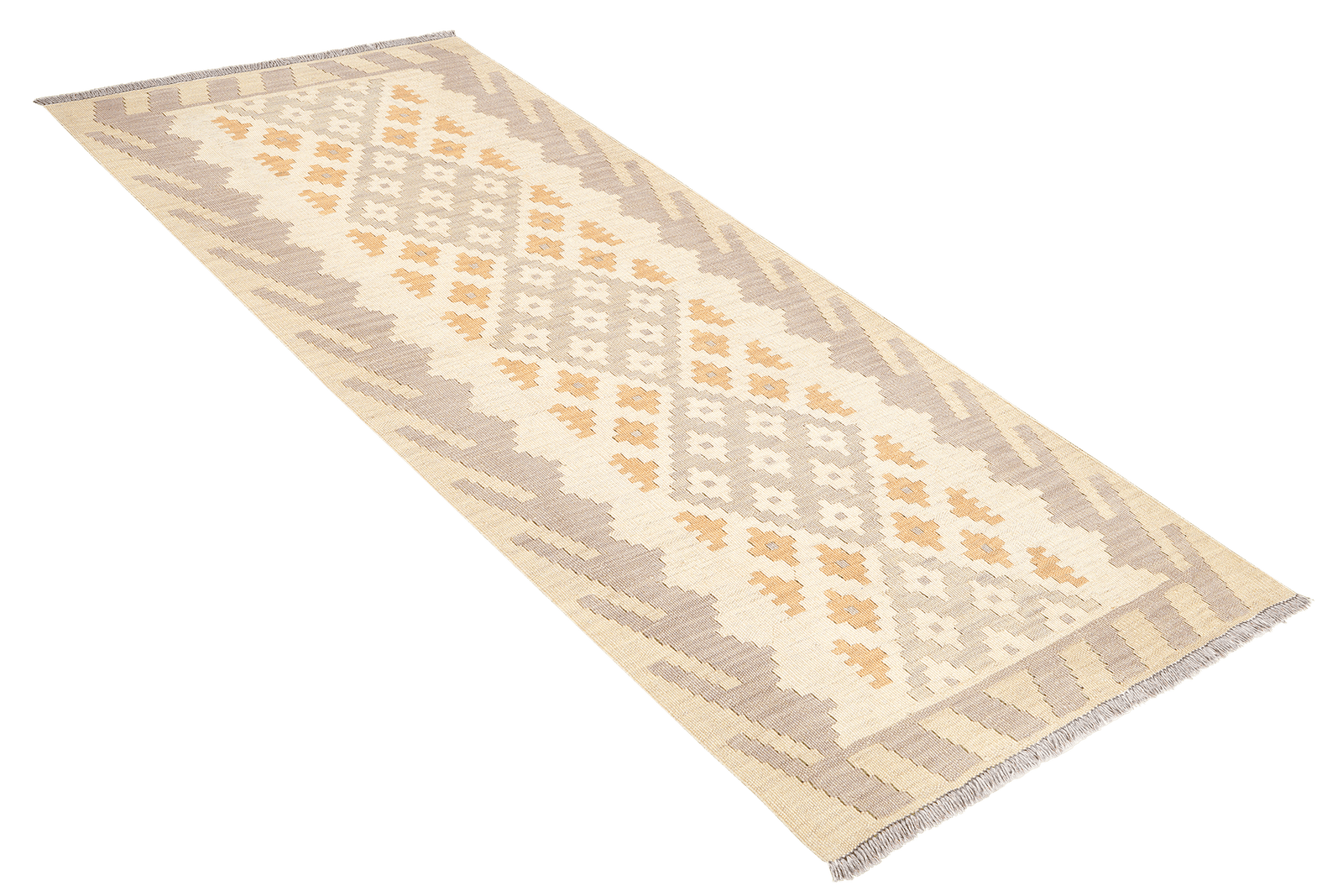 Kelim Gashgai — Handmade, 84x197 cm, Beige, 100% Virgin Wool | View 4