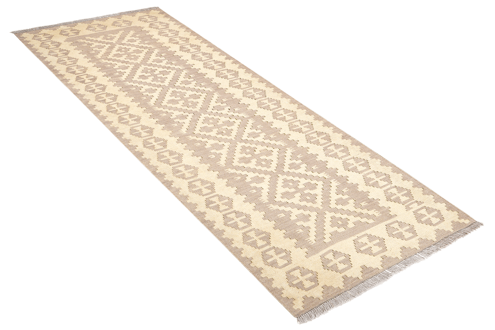 Kelim Gashgai — Handmade, 81x192 cm, Grey, 100% Virgin Wool | View 4