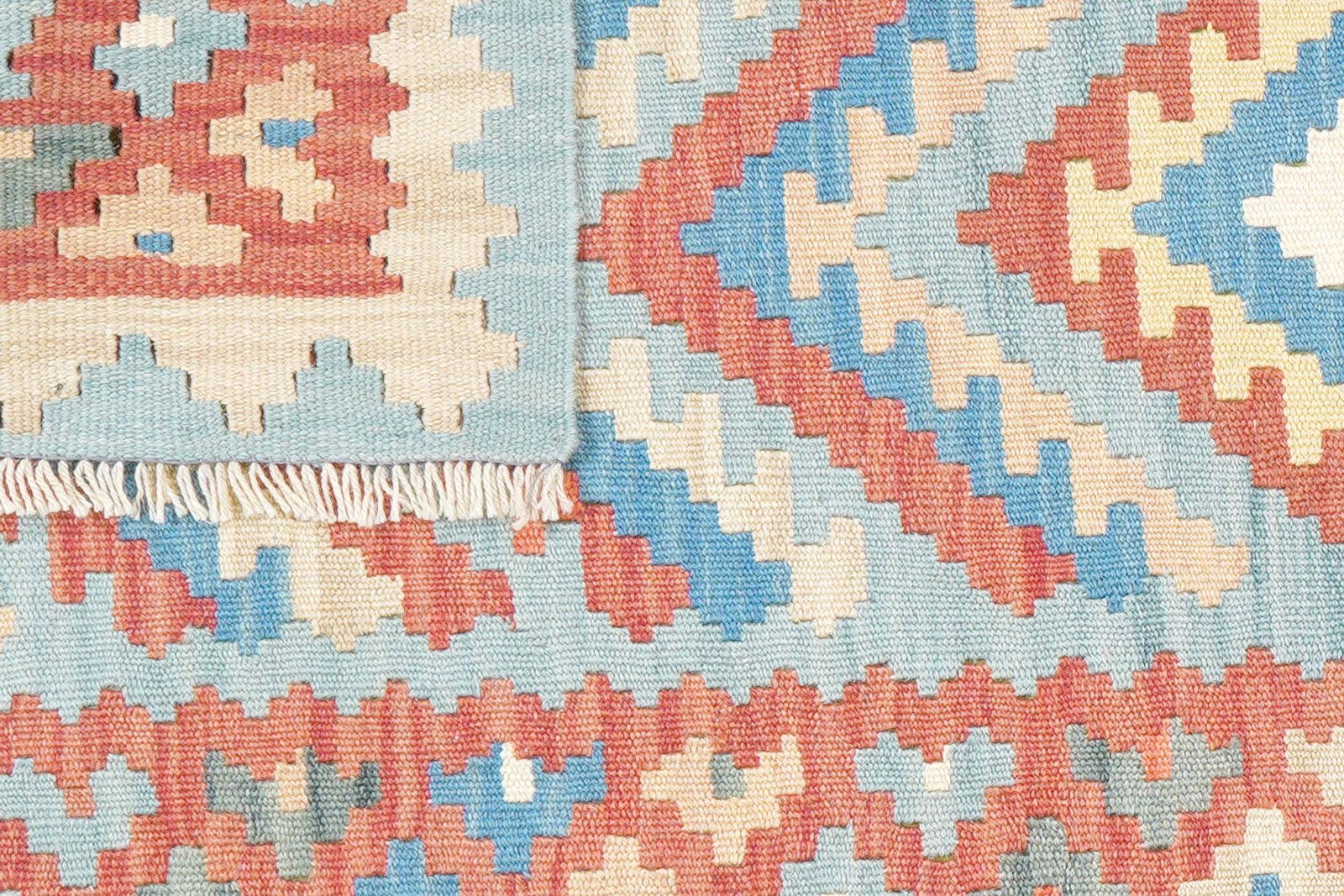Kelim Gashgai — Handmade, 81x203 cm, Blue, 100% Virgin Wool | View 6