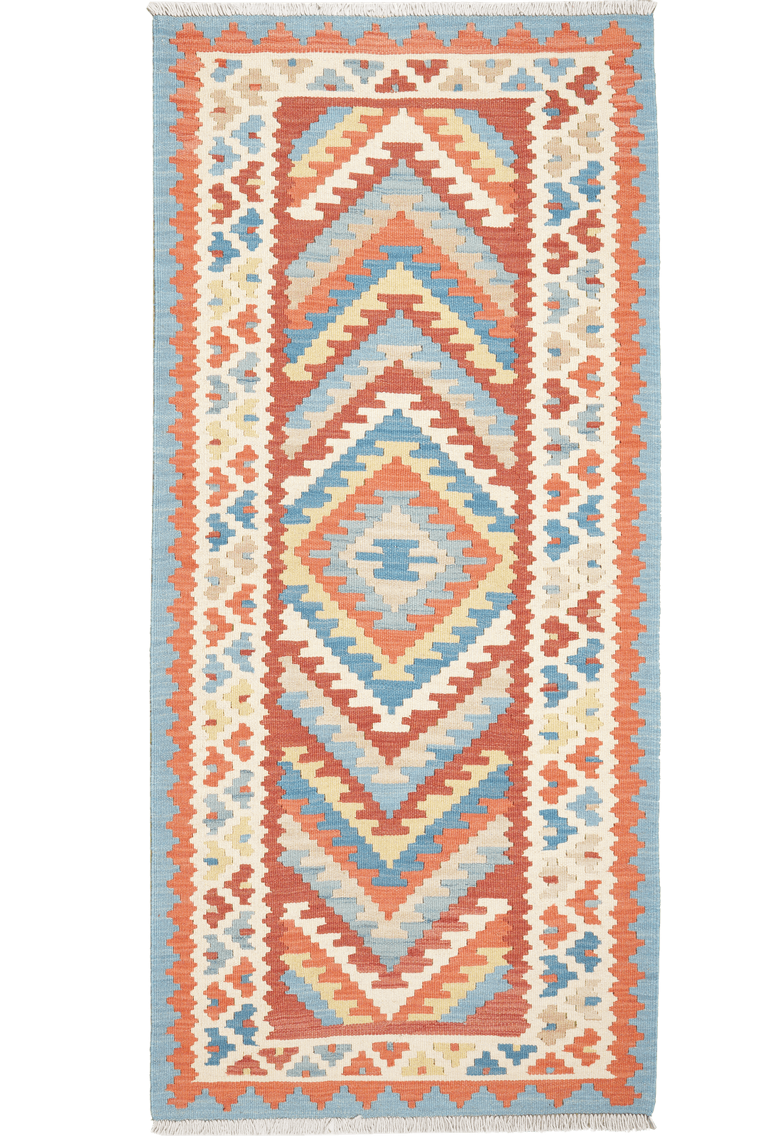 Kelim Gashgai — Handmade, 85x193 cm, Red, 100% Virgin Wool | Main view