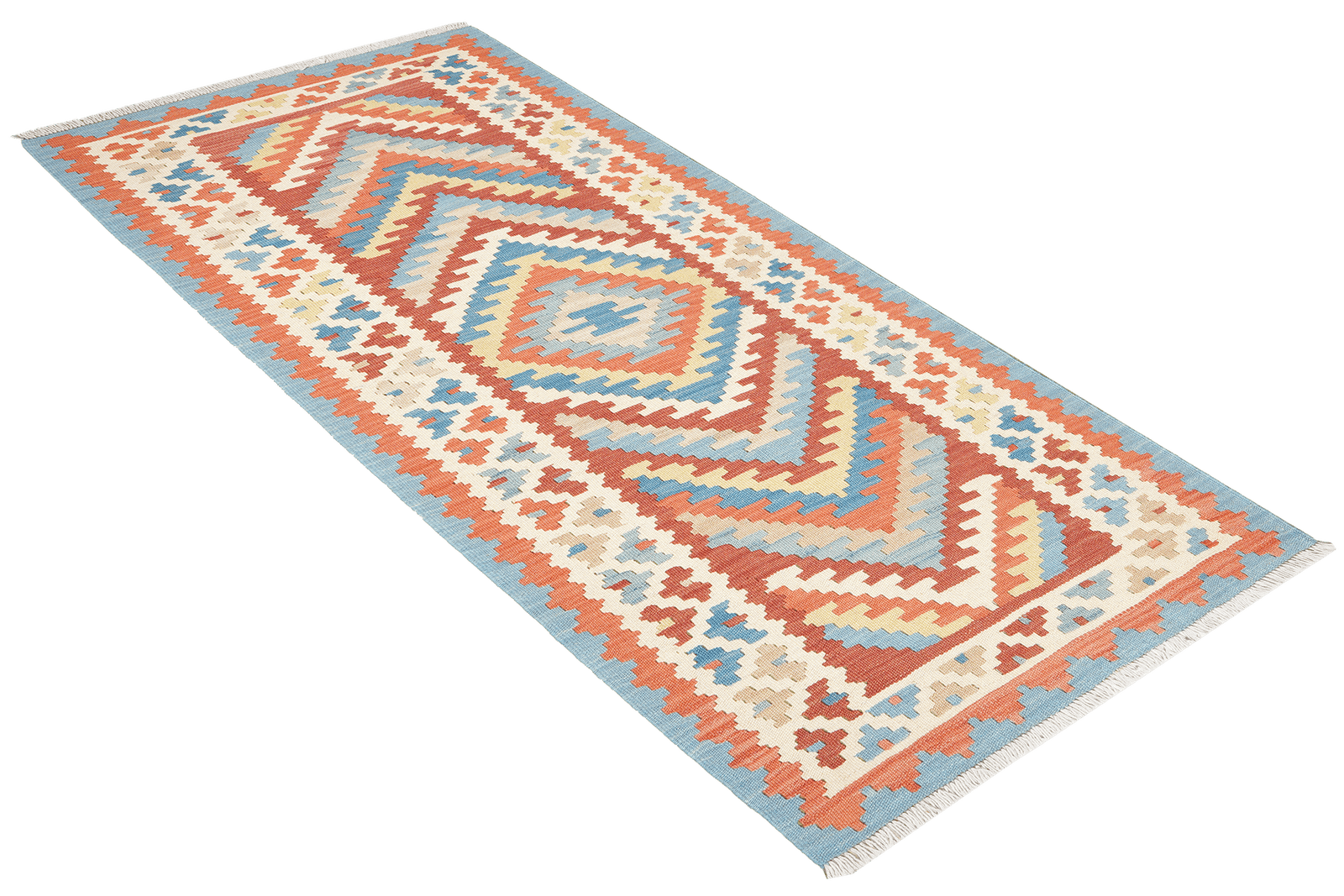 Kelim Gashgai — Handmade, 85x193 cm, Red, 100% Virgin Wool | View 4