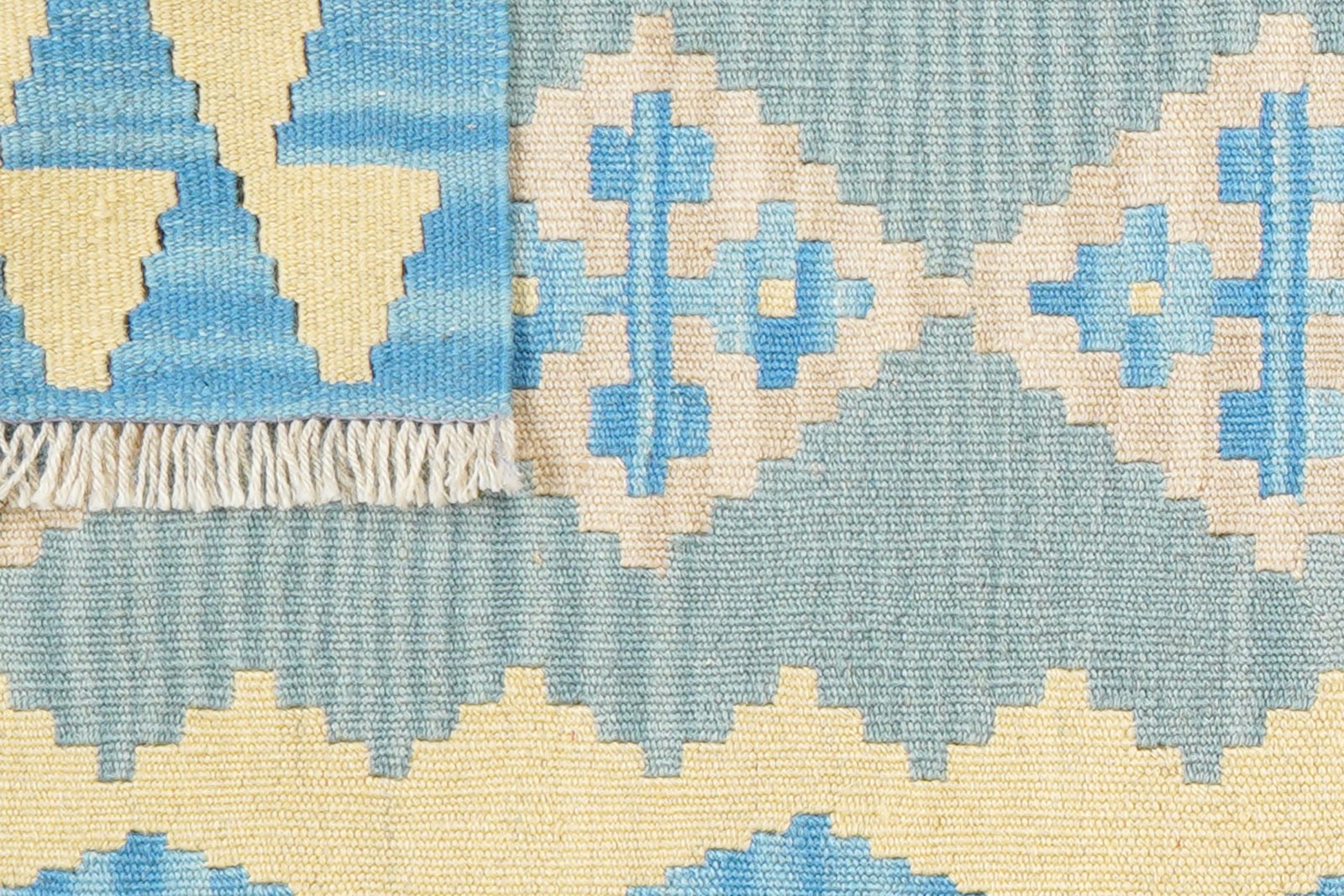 Kelim Gashgai — Handmade, 65x236 cm, Blue, 100% Virgin Wool | View 6