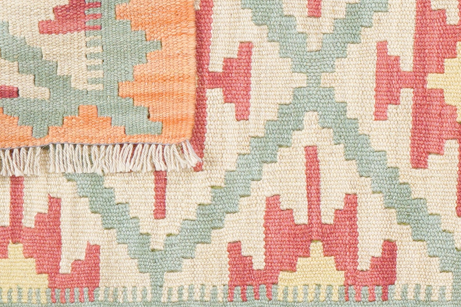 Kelim Gashgai — Handmade, 63x201 cm, Beige, 100% Virgin Wool | View 6