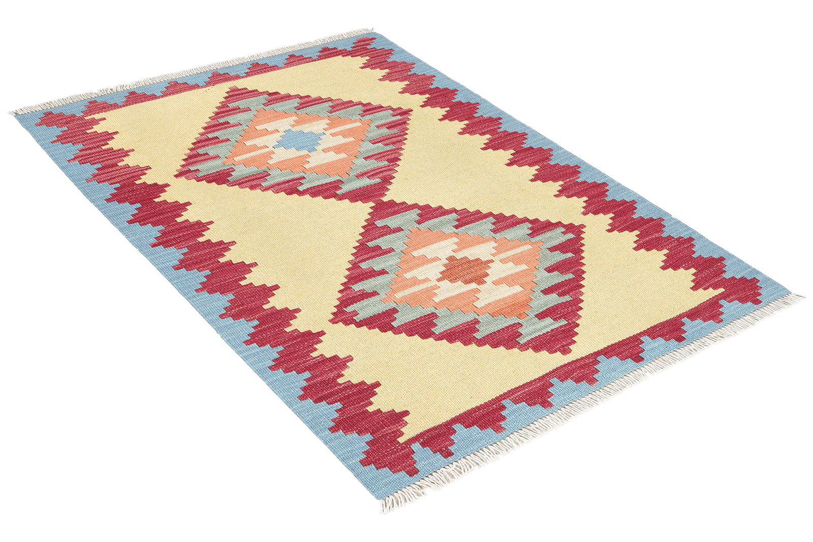 Kelim Gashgai — Handmade, 81x120 cm, Yellow, 100% Virgin Wool | View 4