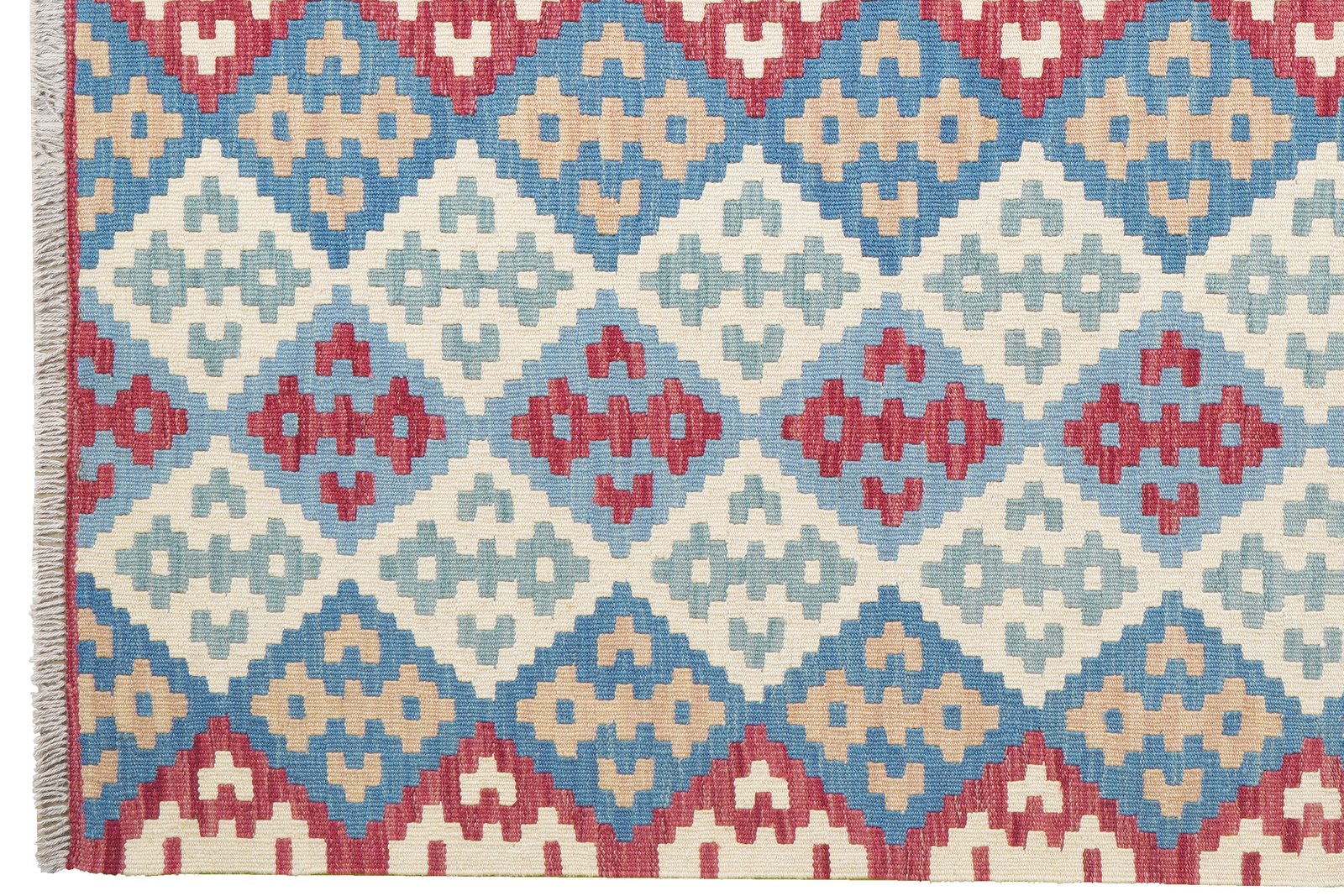 Kelim Gashgai — Handmade, 160x200 cm, Blue, 100% Virgin Wool | View 3