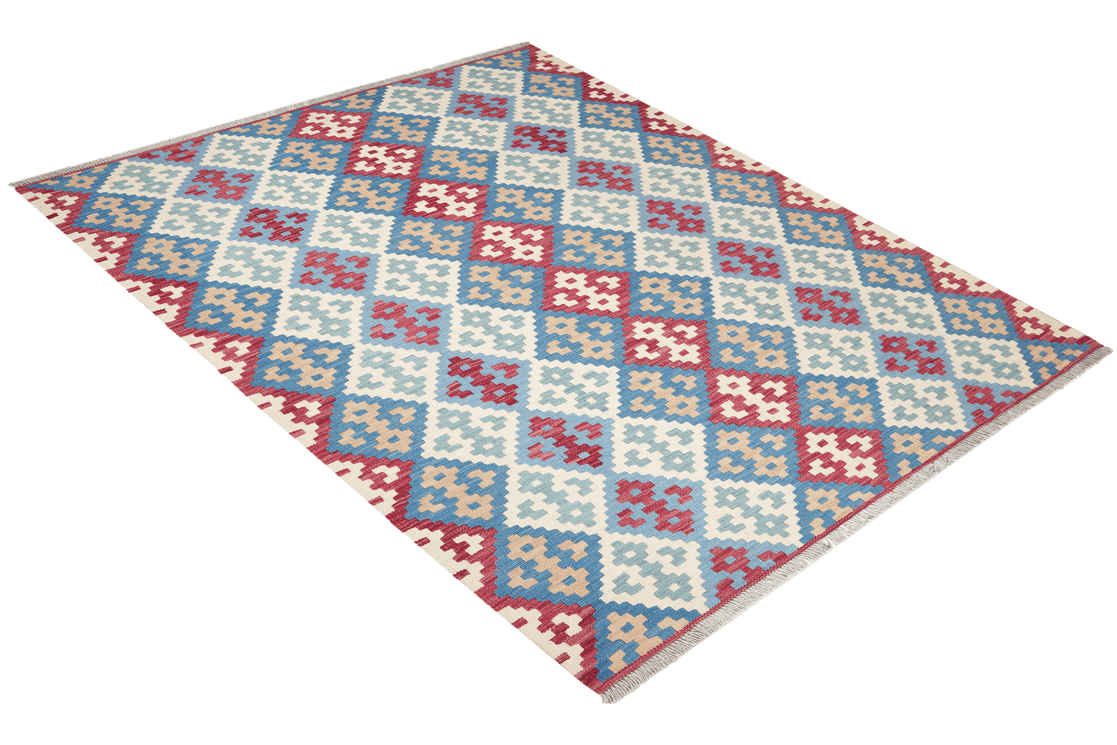 Kelim Gashgai — Handmade, 160x200 cm, Blue, 100% Virgin Wool | View 4