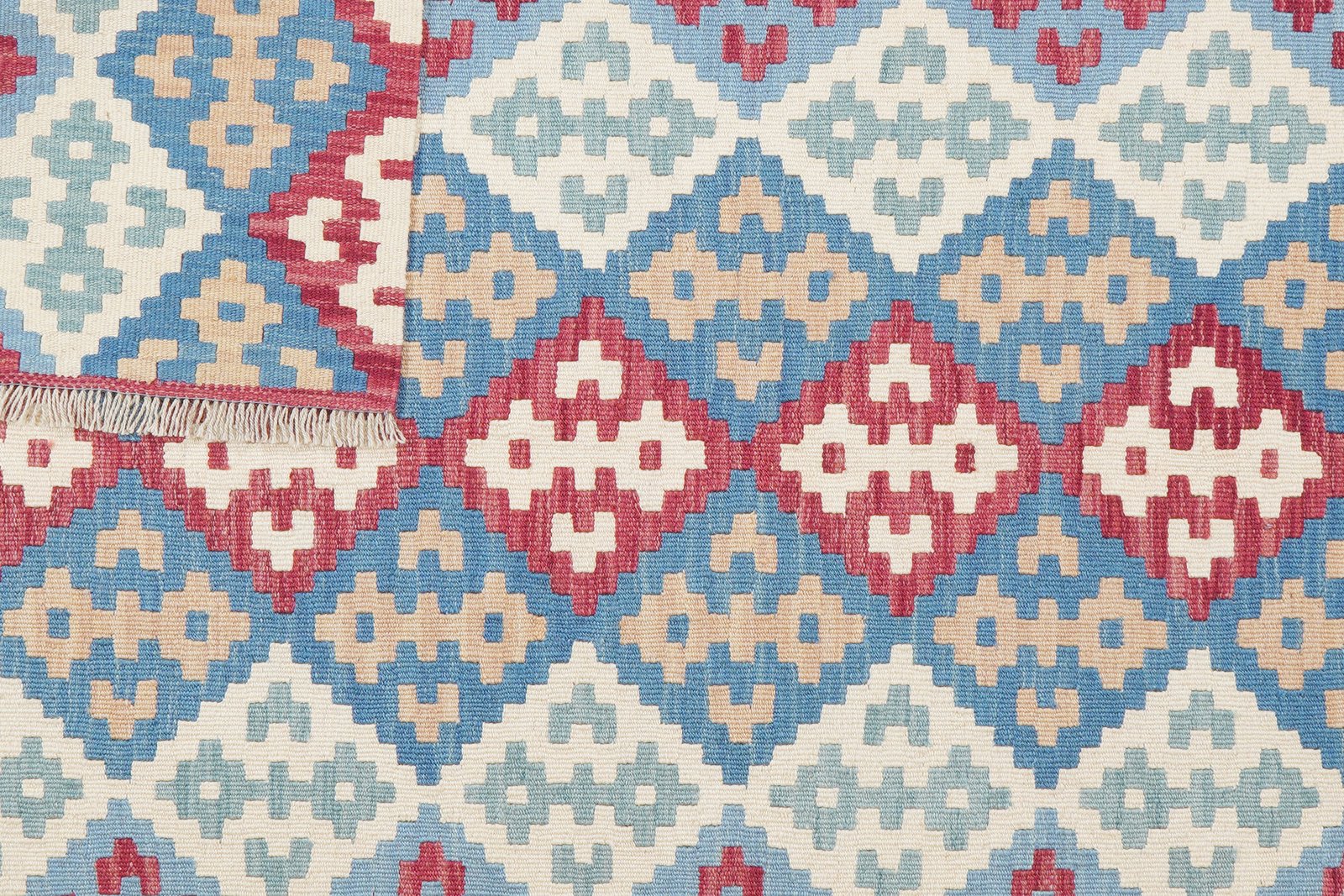 Kelim Gashgai — Handmade, 160x200 cm, Blue, 100% Virgin Wool | View 6