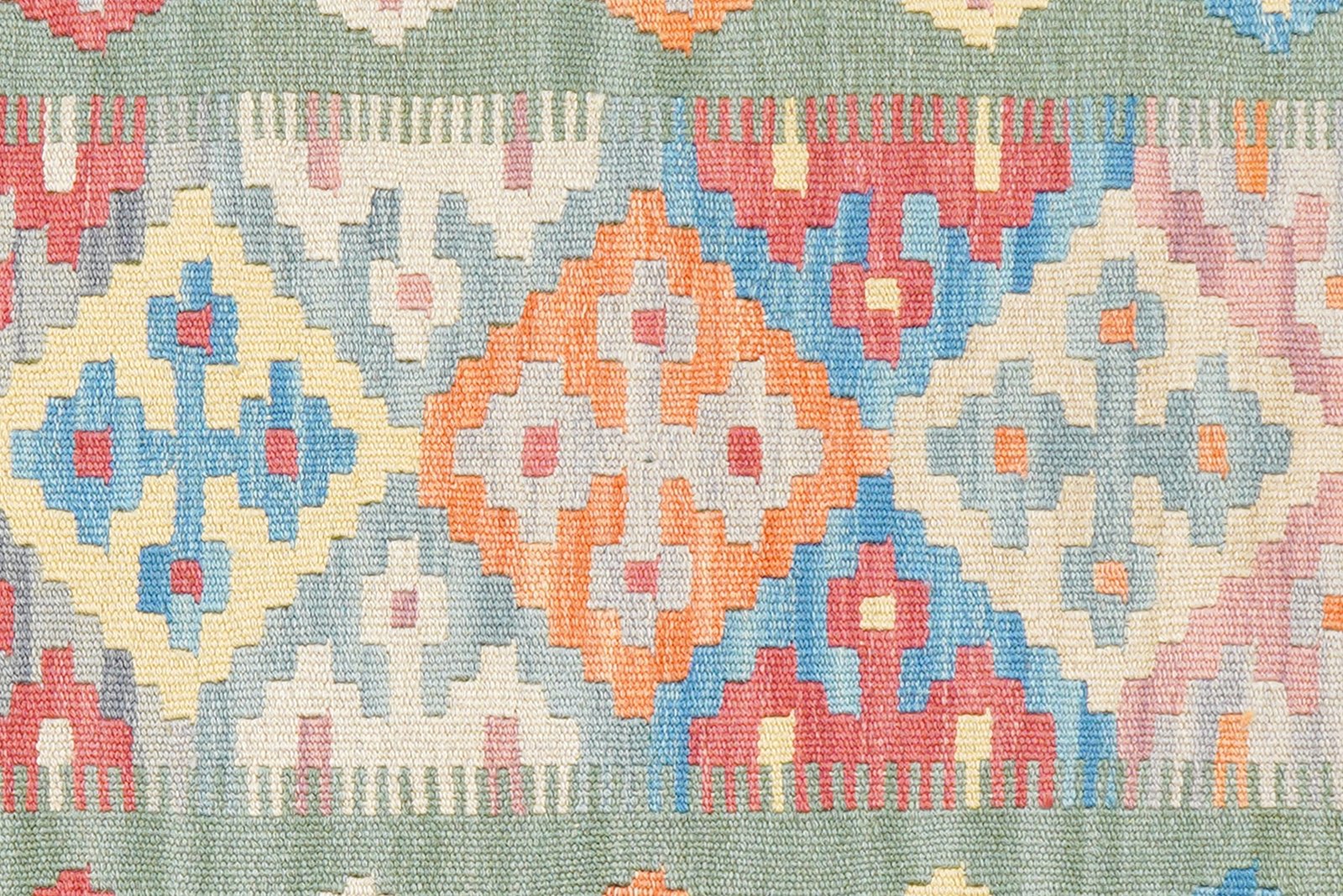 Kelim Gashgai — Handmade, 84x207 cm, Blue, 100% Virgin Wool | View 5