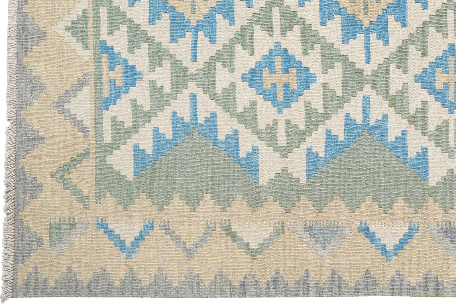 Kelim Gashgai — Handmade, 168x229 cm, Green, 100% Virgin Wool | View 3