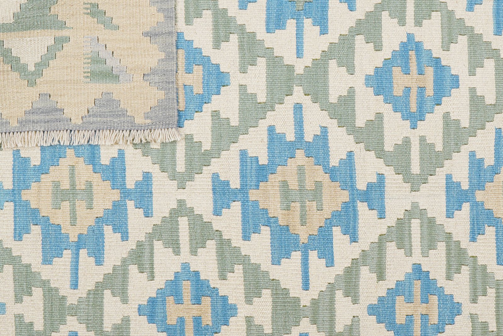 Kelim Gashgai — Handmade, 168x229 cm, Green, 100% Virgin Wool | View 6