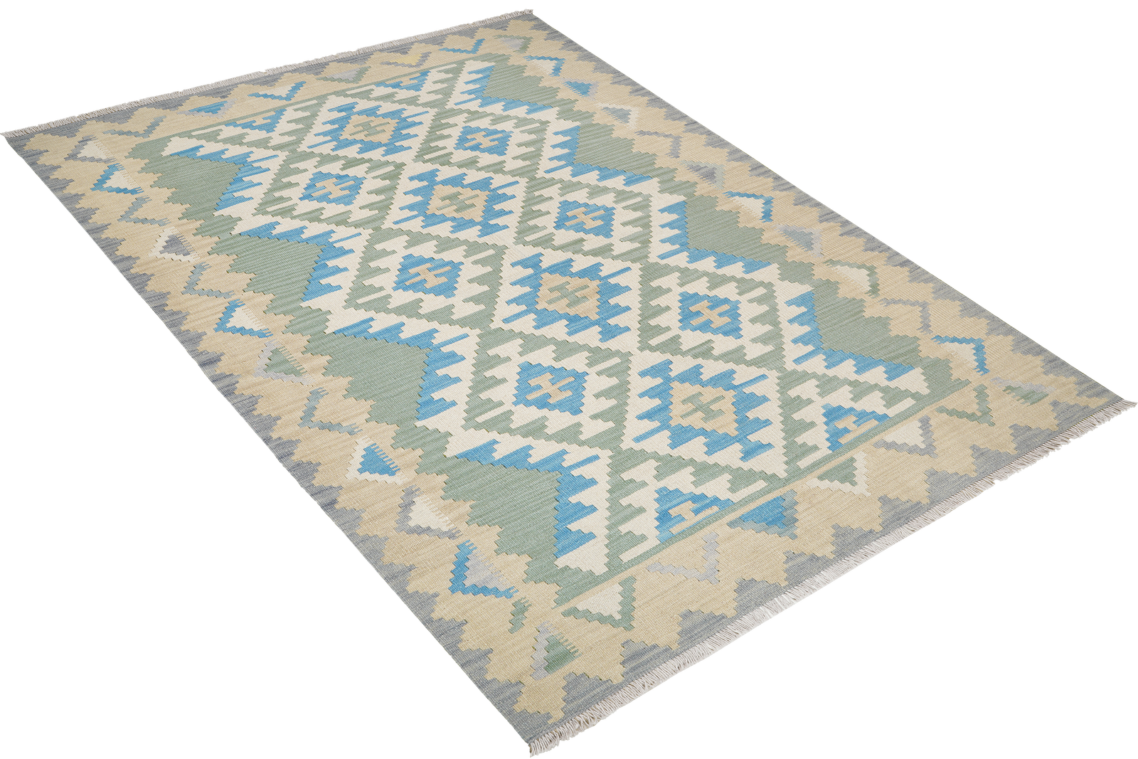 Kelim Gashgai — Handgefertigt, 229x168 cm, Beige, 100% Virgin Wool | View 5