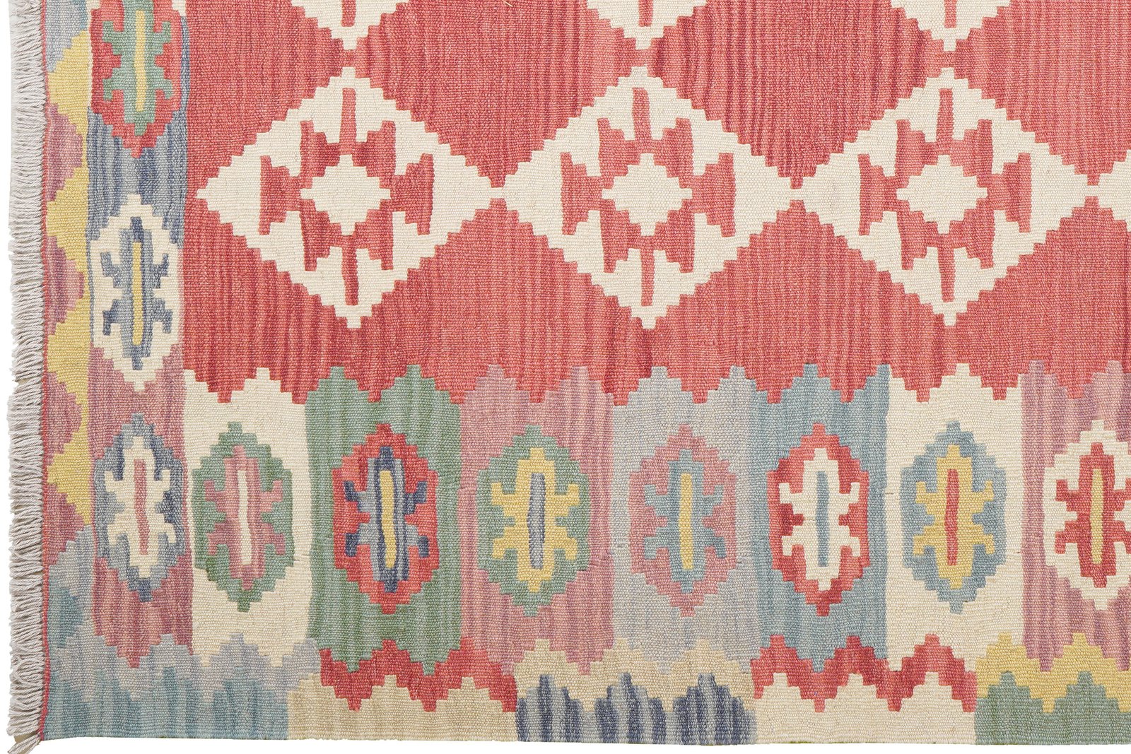 Kelim Gashgai — Handmade, 178x233 cm, Red, 100% Virgin Wool | View 3