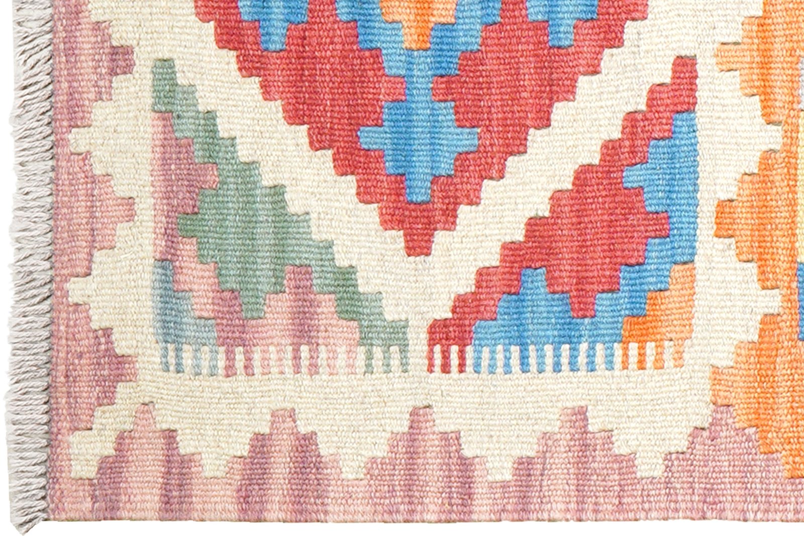 Kelim Gashgai — Handmade, 62x247 cm, Blue, 100% Virgin Wool | View 3